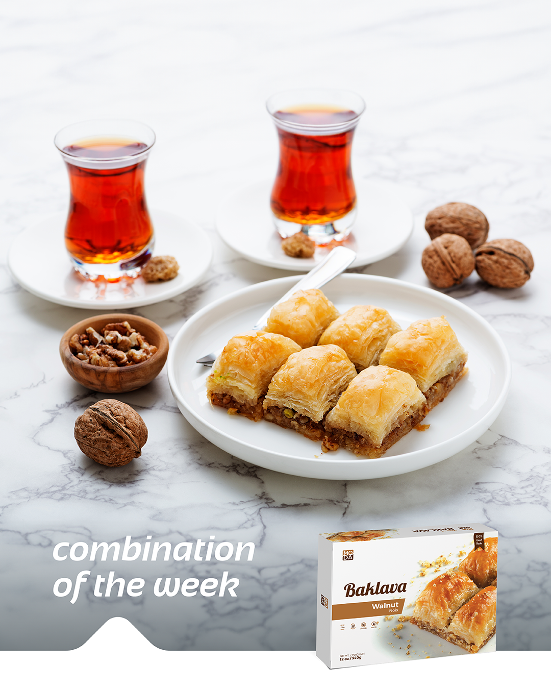 Baklava with Walnut, Gift Pack, 9pcs, 