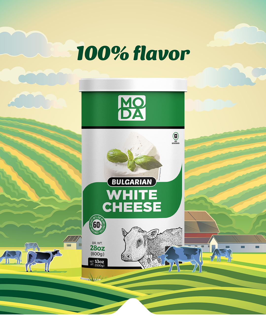 Bulgarian White Cheese, Green,