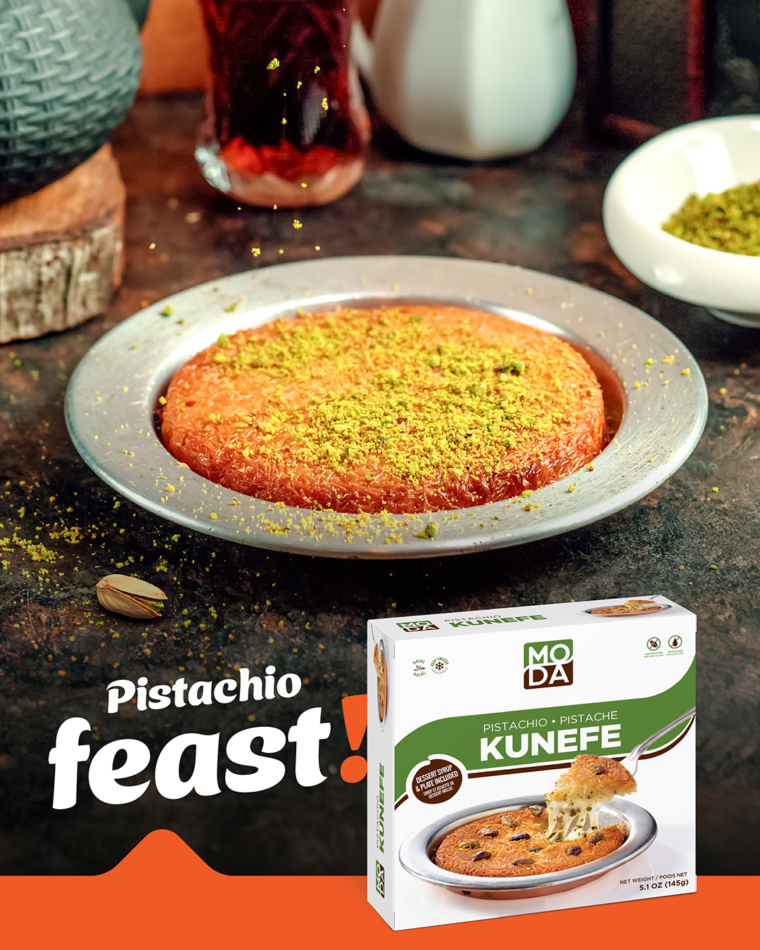 Kunefe Pistachio with Syrup, 