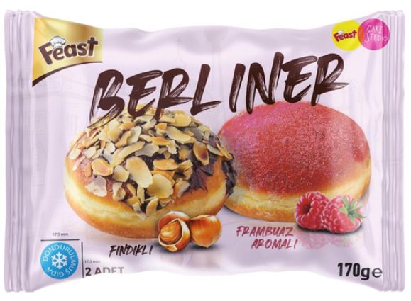 Feast, Raspberry & Chocolate Duo Berliner, Frambuaz ve Çikolatalı Berliner