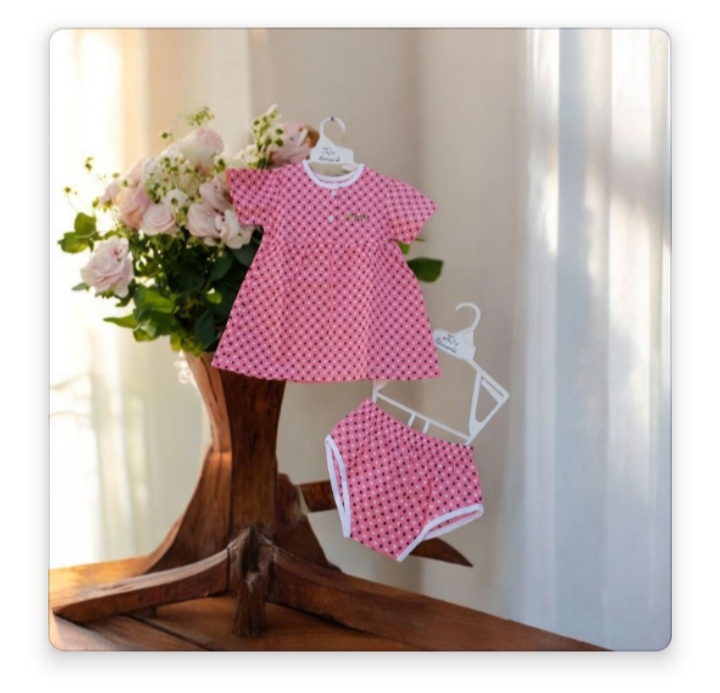 Barbie pink Baby Frock 