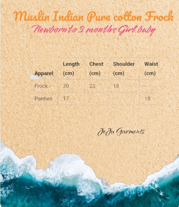  Wave print baby pure Muslin cotton frock 
