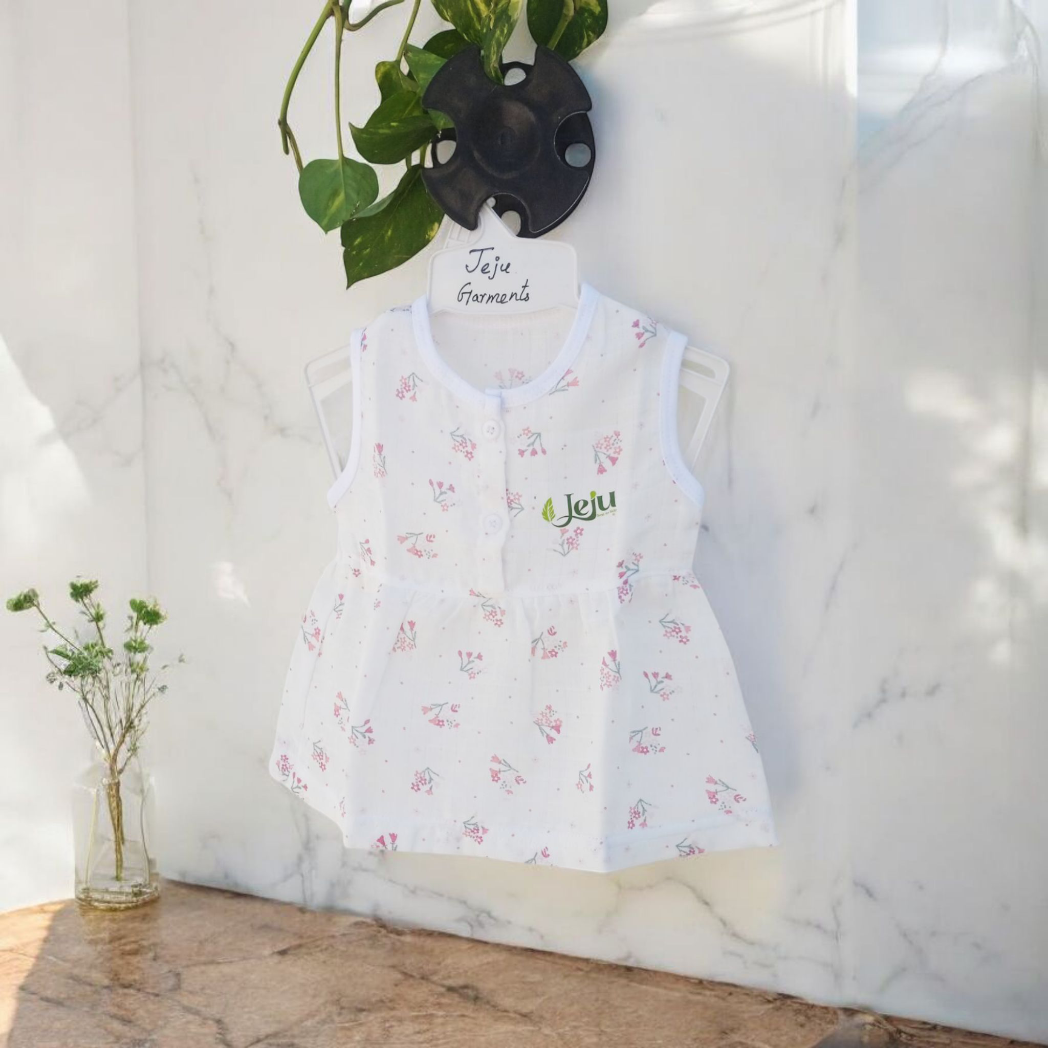  Blossom Muslin cotton Baby Frock set