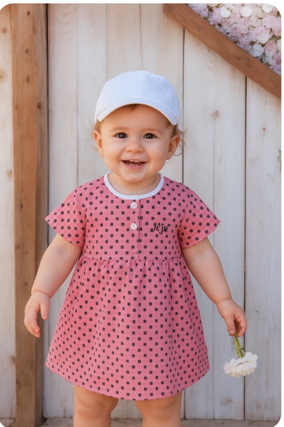 Barbie pink Baby Frock 