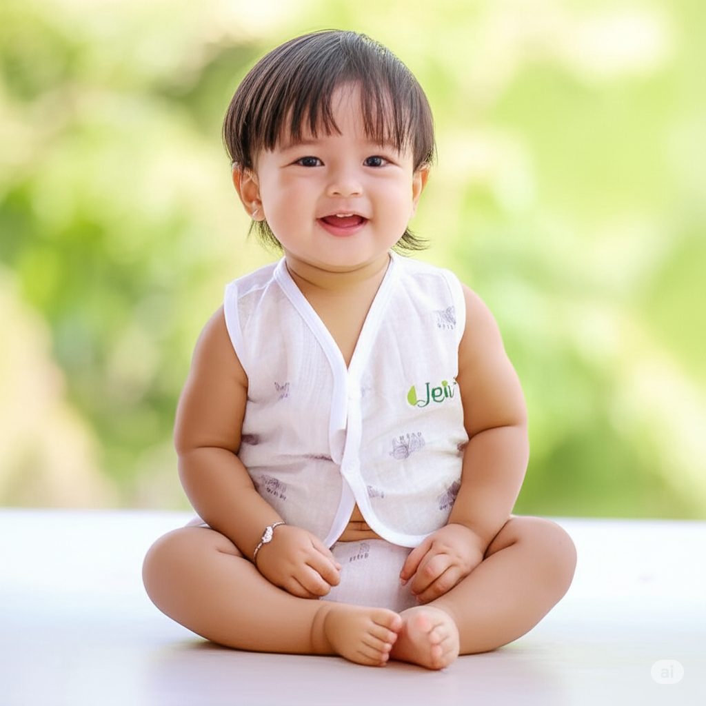  Elephant Print muslin cotton Baby Set