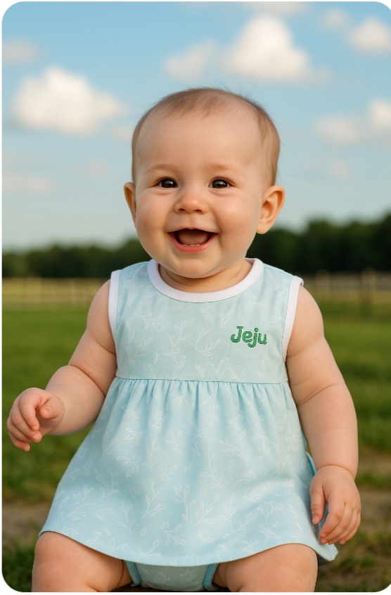 Heaven blue pure Cotton girl baby frock 