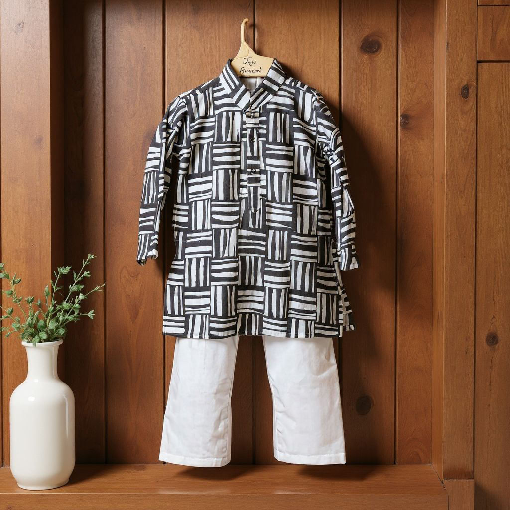  Kurtha set - Kids Geometric Printed 