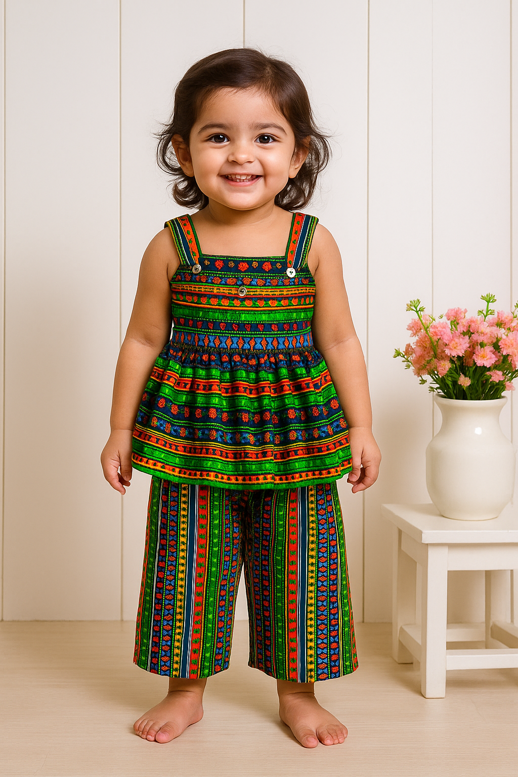 Frill Palazzo Baby Set - orangered