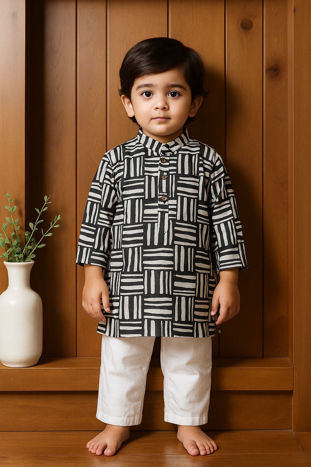  Kurtha set - Kids Geometric Printed 