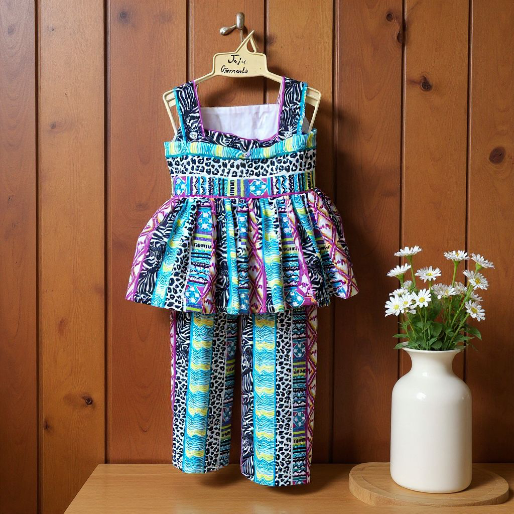 Frill Palazzo Baby Set - skyblue 