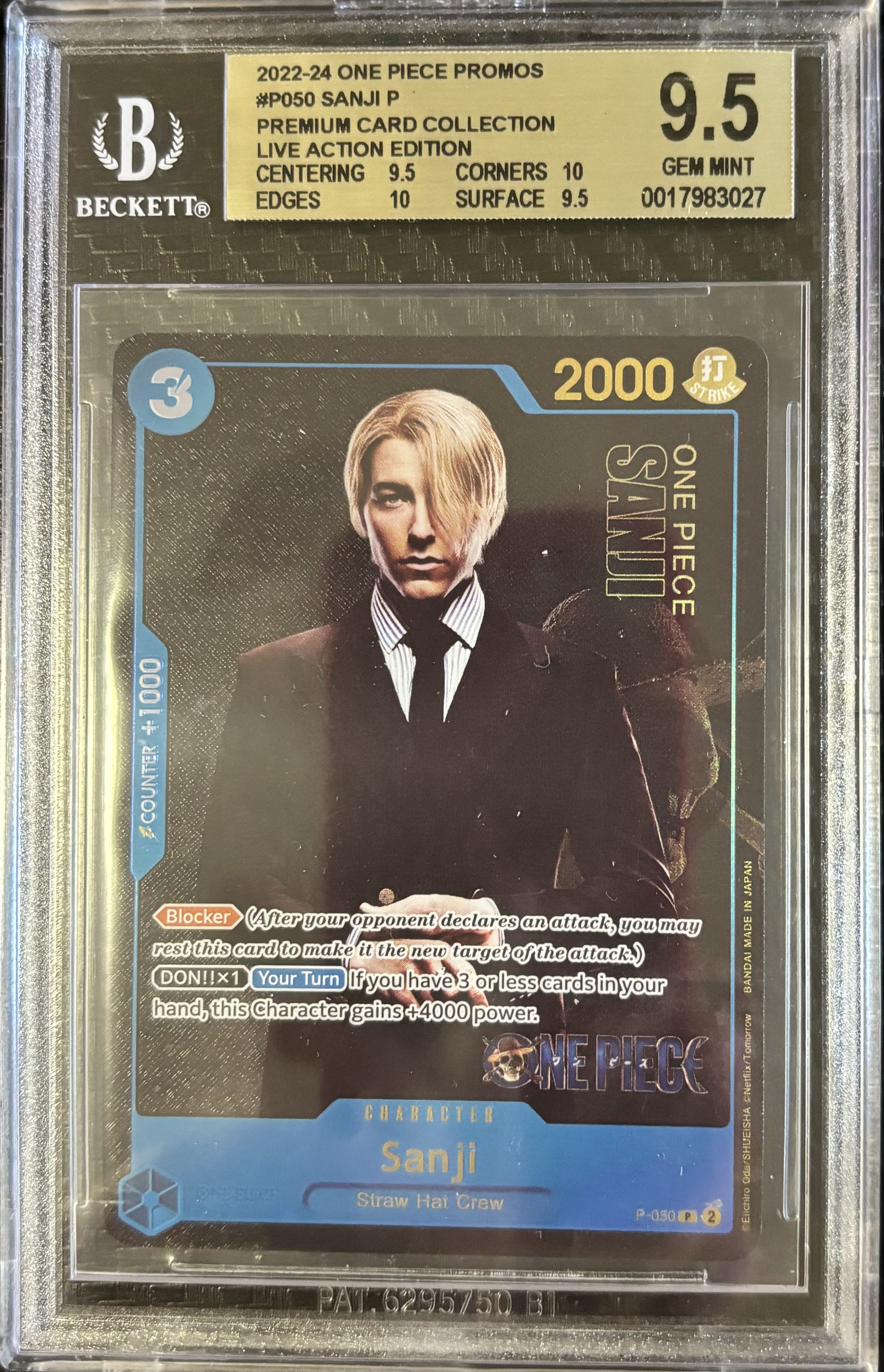 Carta coleccionable Sanji - One Piece (Edición Live Action)
