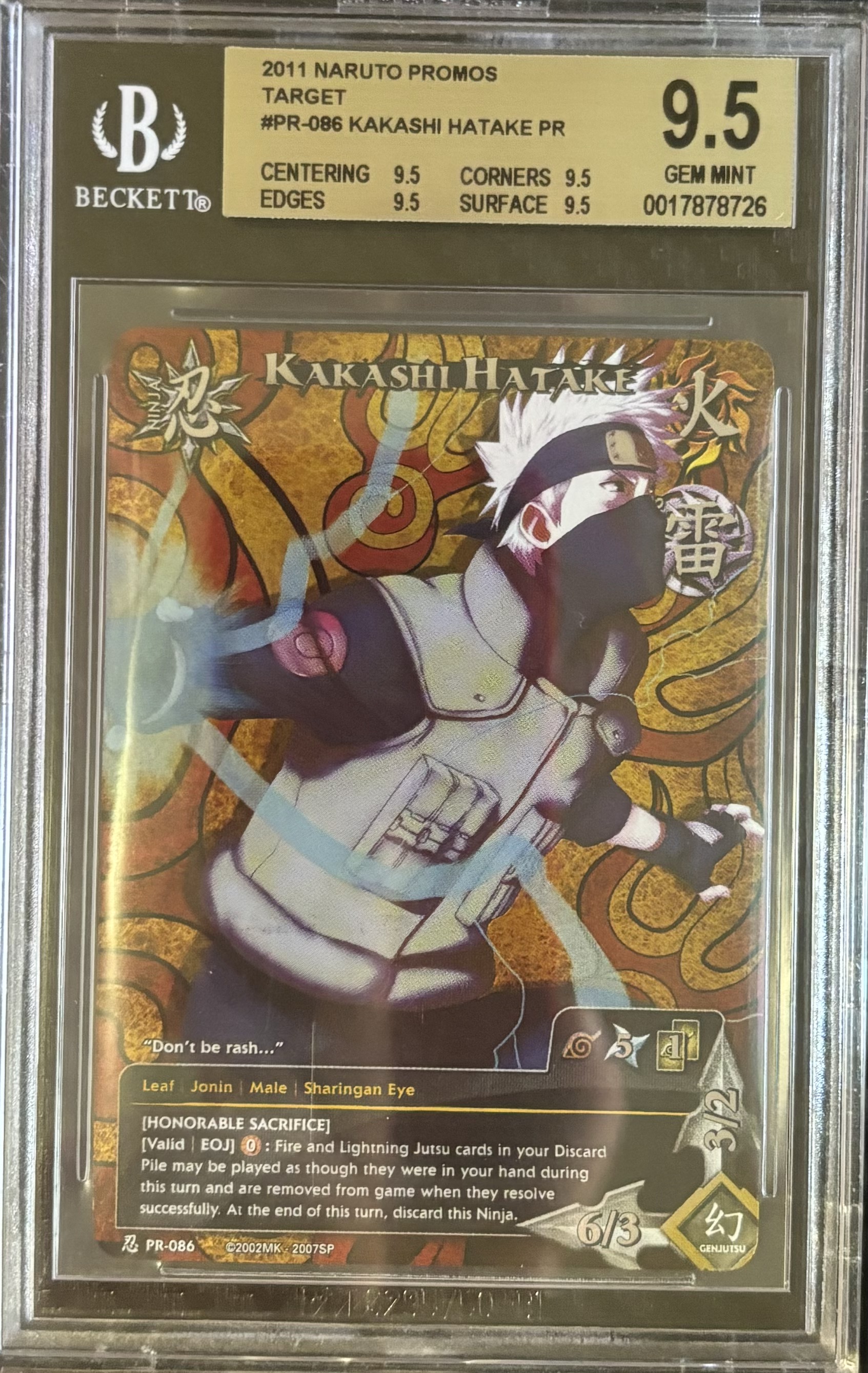 Carta coleccionable Kakashi Hatake PR 2011