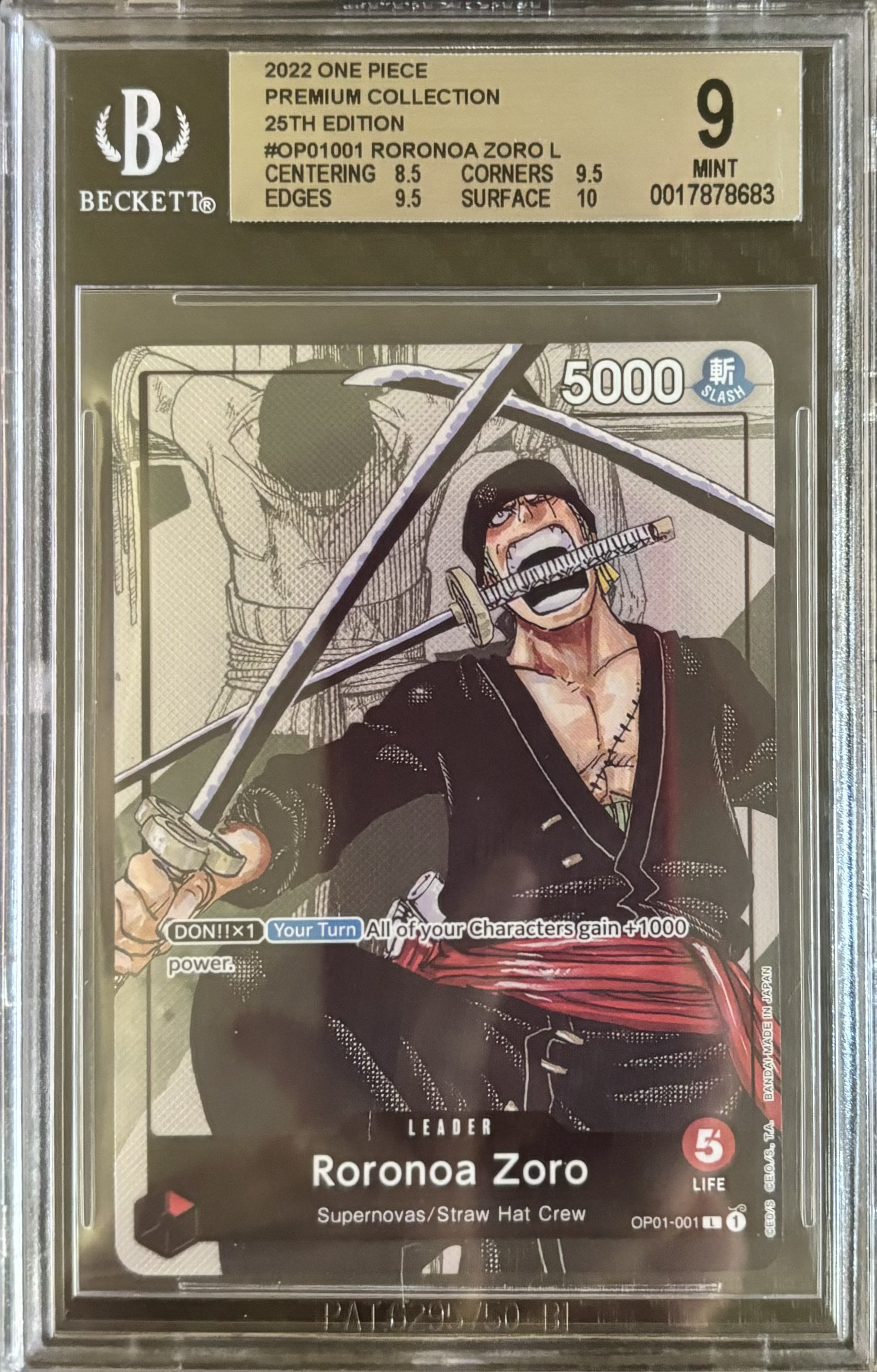 Carta de colección Roronoa Zoro 25th Edition