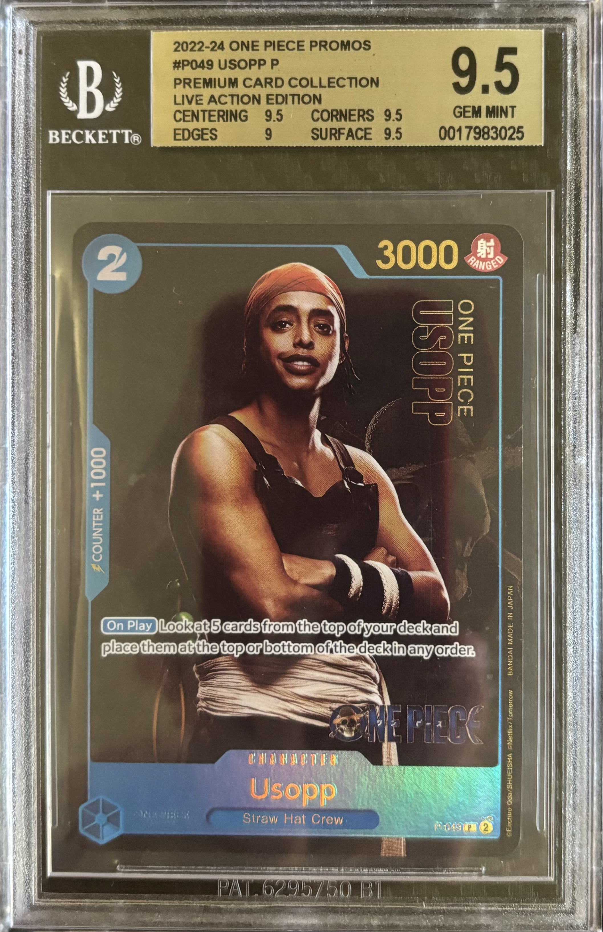 Carta de colección Usopp One Piece - Edición Live Action