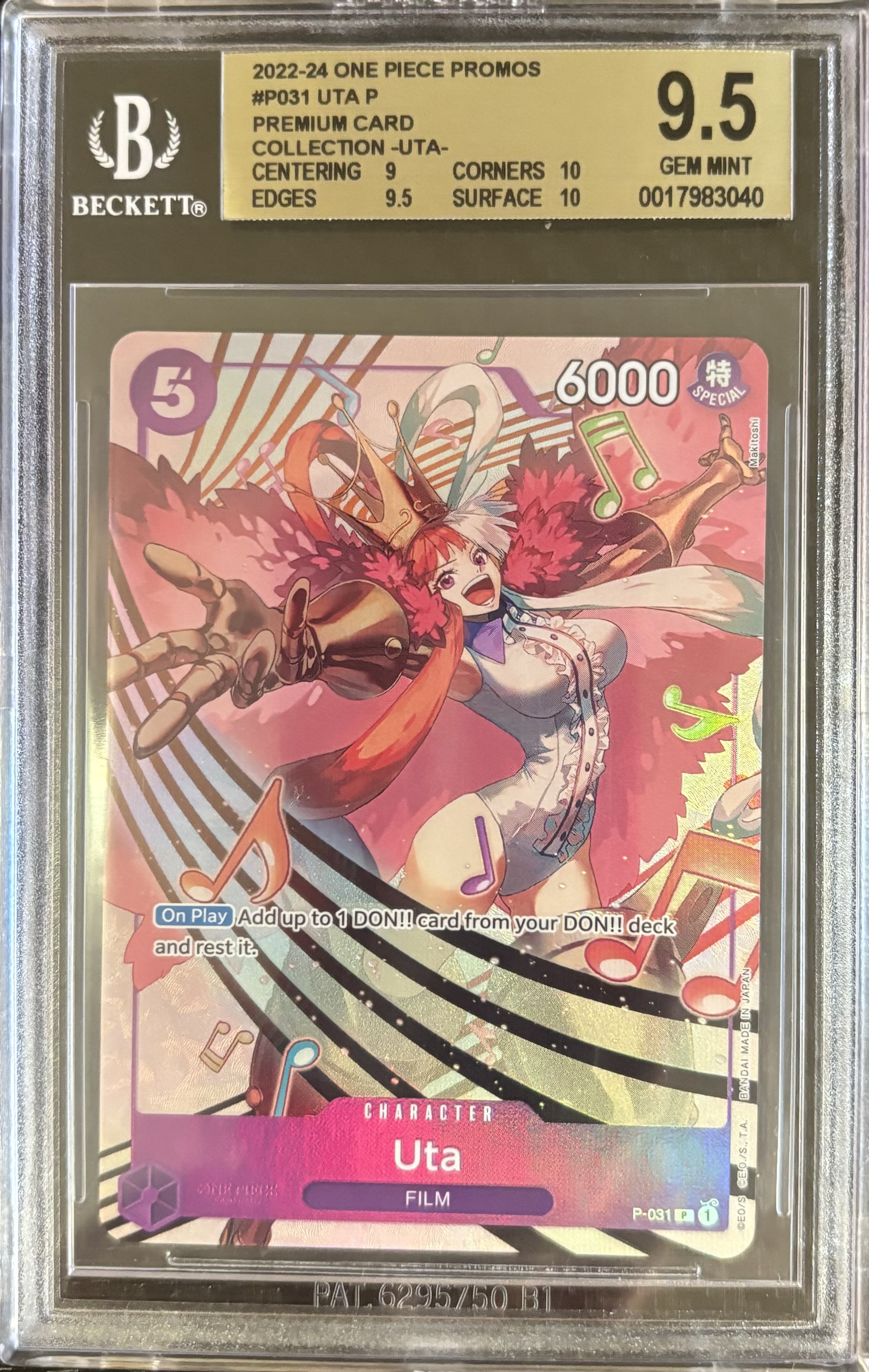 Carta Uta P Promo One Piece 9.5