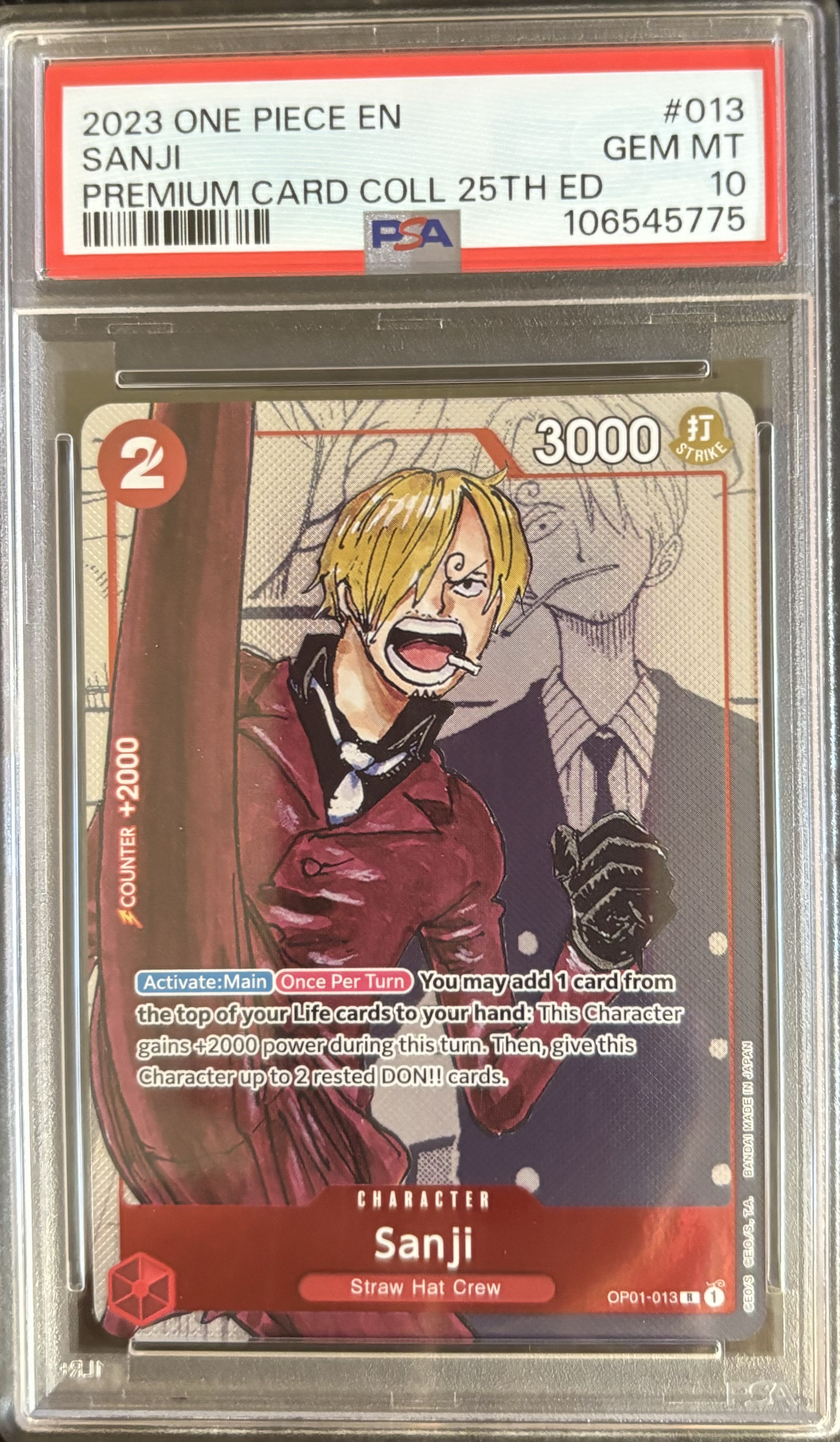 Carta Sanji One Piece 2023 PSA 10