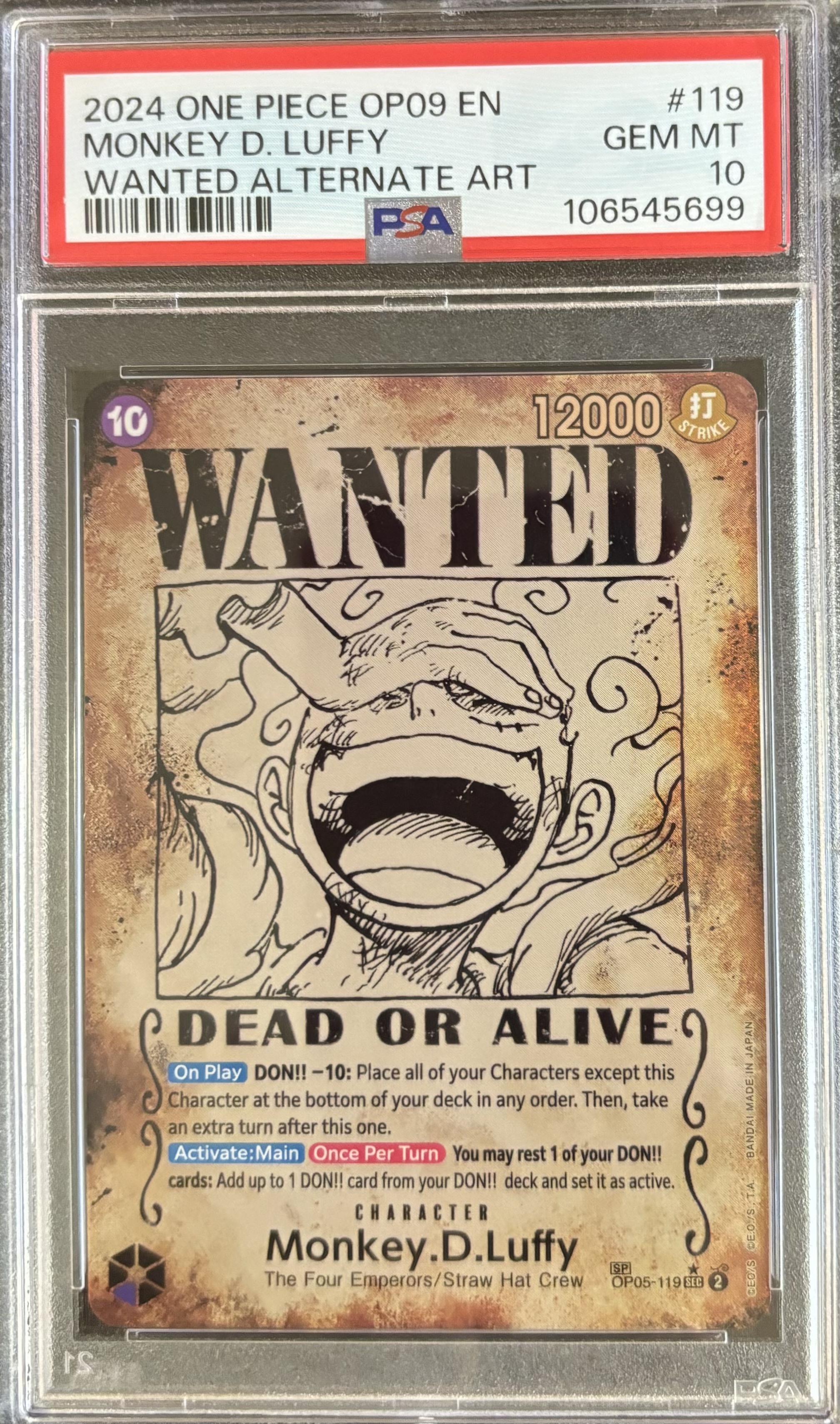 Carta Monkey D. Luffy Wanted OP09 EN
