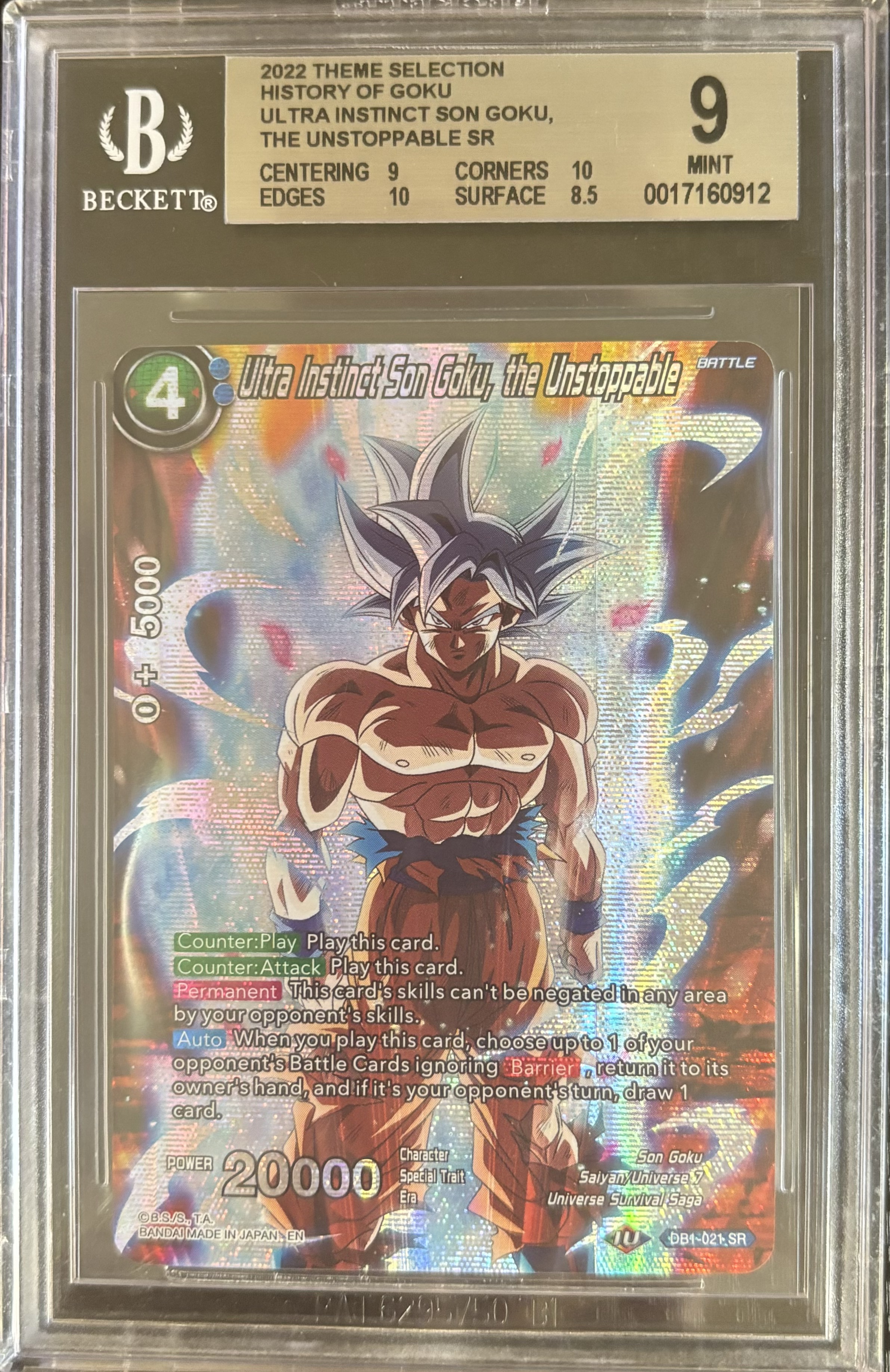 Carta Ultra Instinct Son Goku, the Unstoppable SR