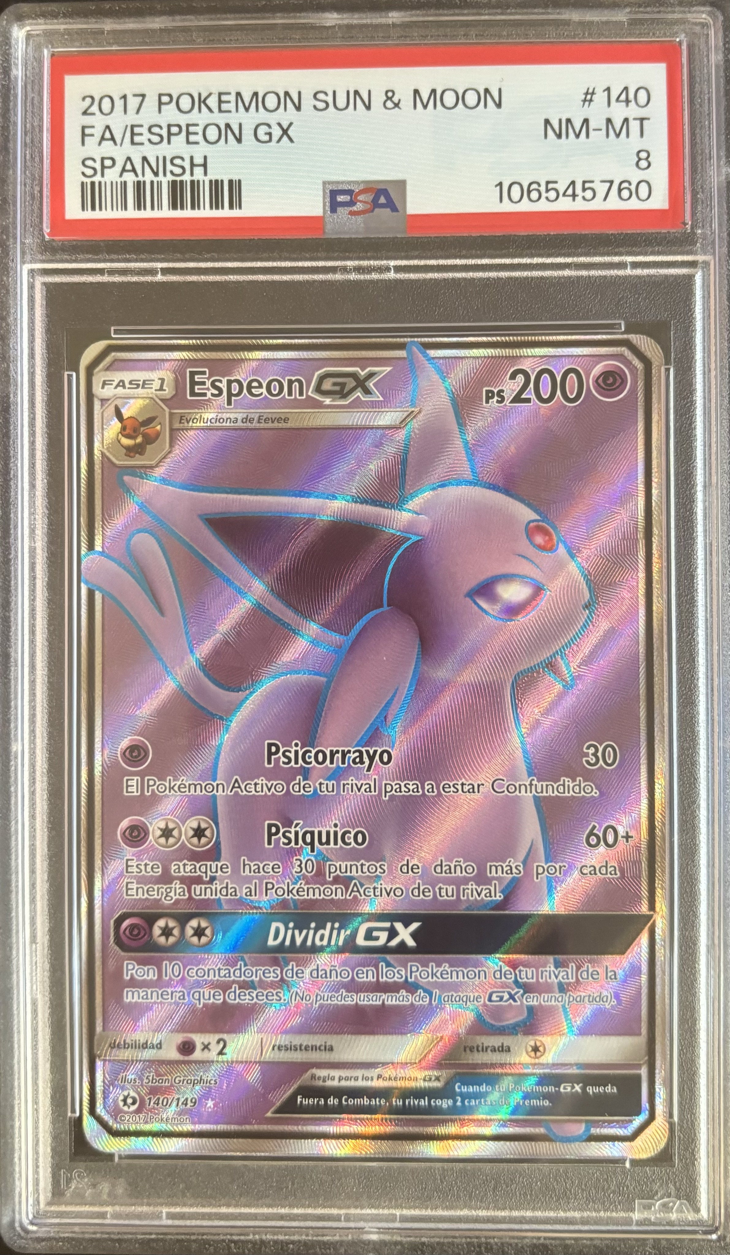 Carta Pokémon Espeon GX 2017
