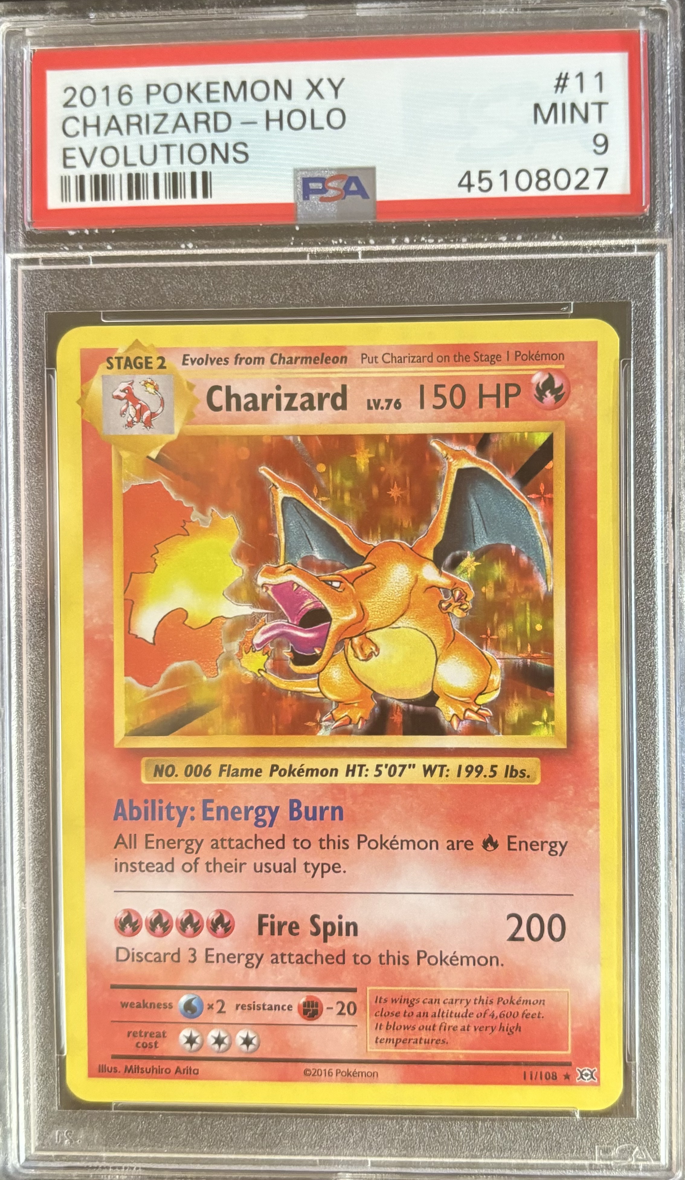 Carta Pokémon Charizard Holo Evolutions 2016