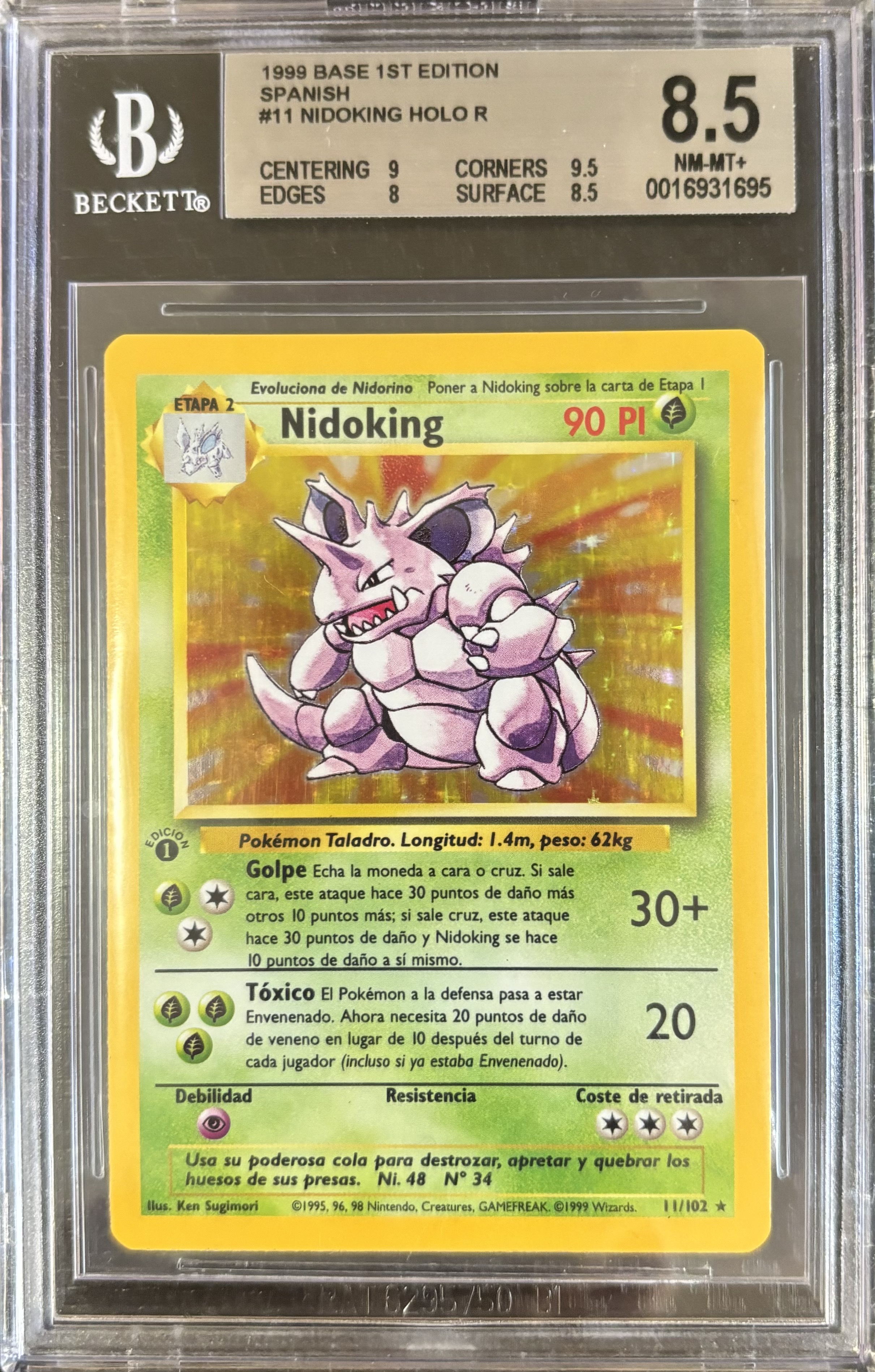Carta Pokémon Nidoking 1ª Edición 1999