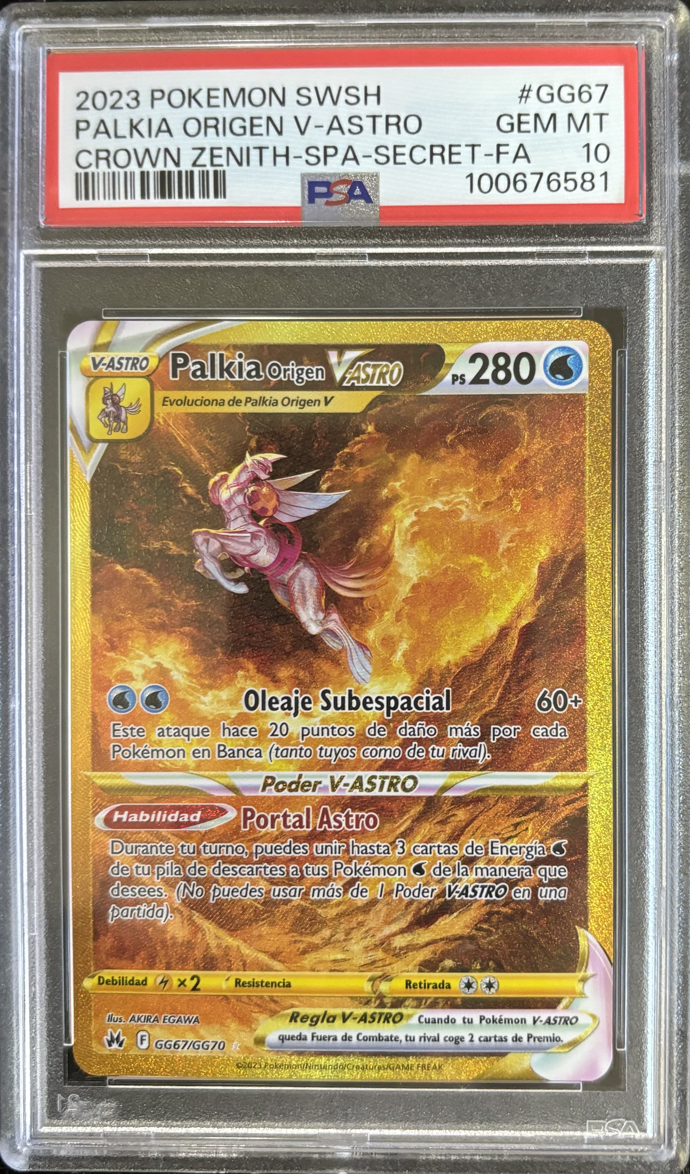 Palkia Origen V-ASTRO - Carta Pokémon PSA 10