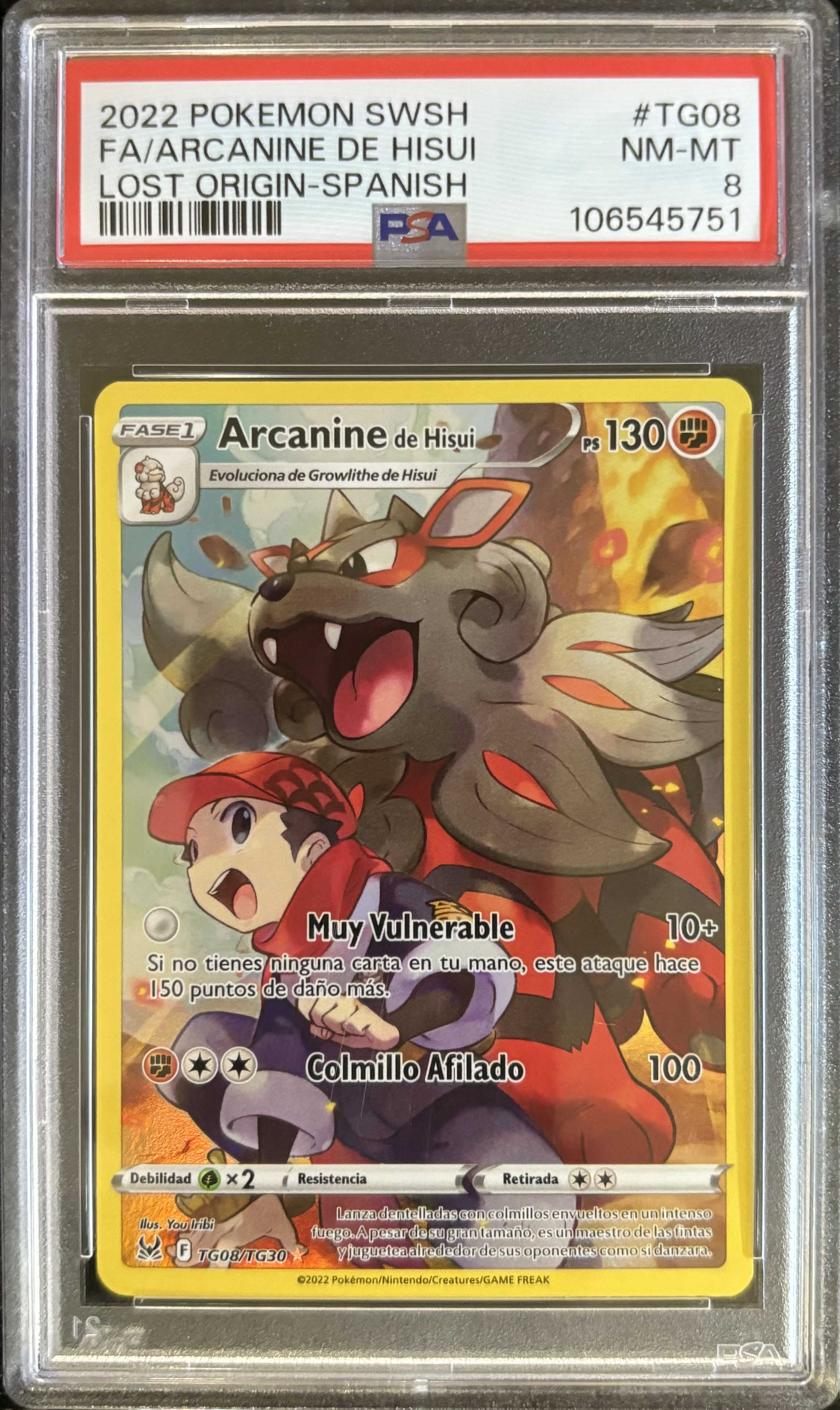 Carta Pokémon Arcanine de Hisui 2022