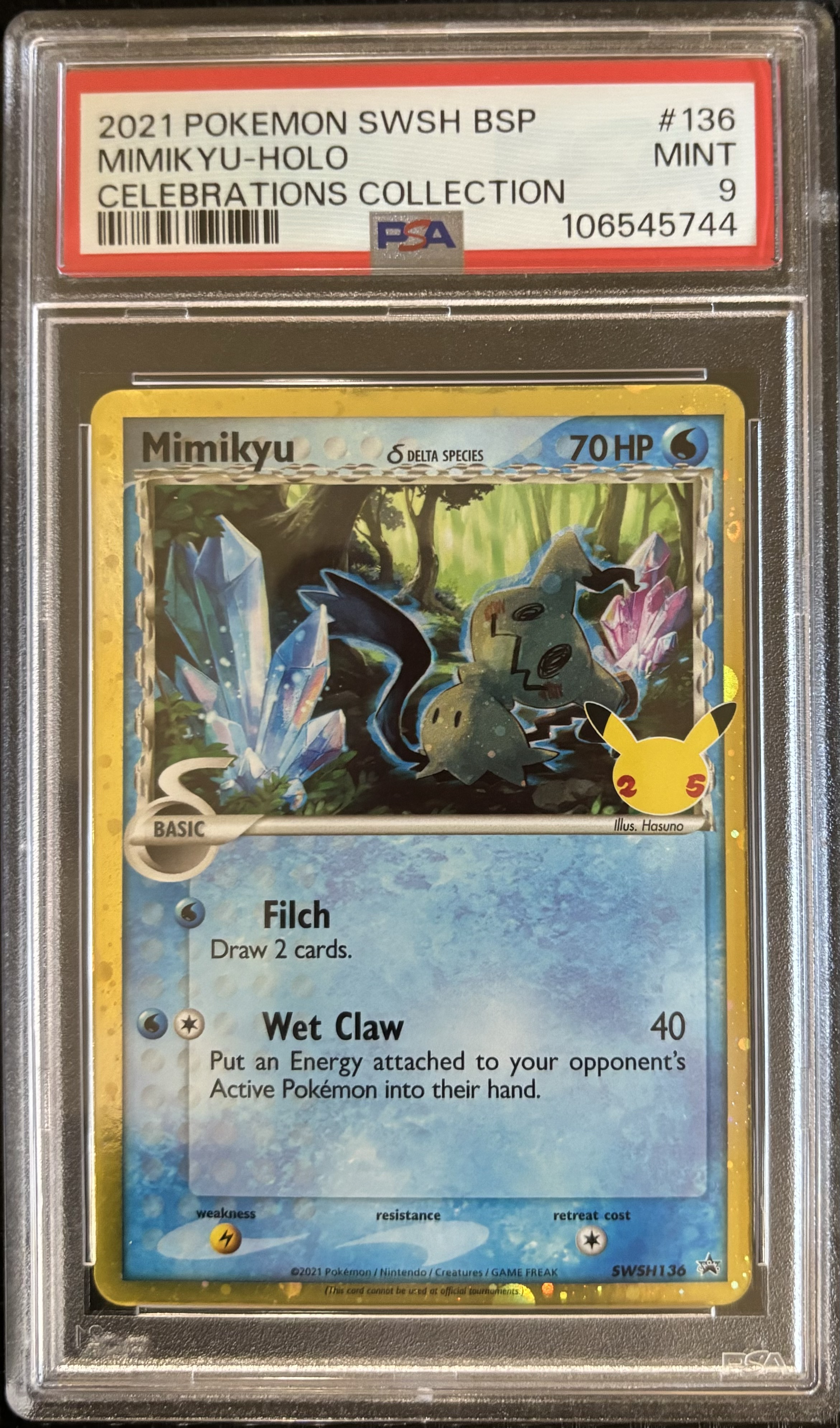 Carta Pokémon Mimikyu-Holo Celebrations 2021 PSA 9