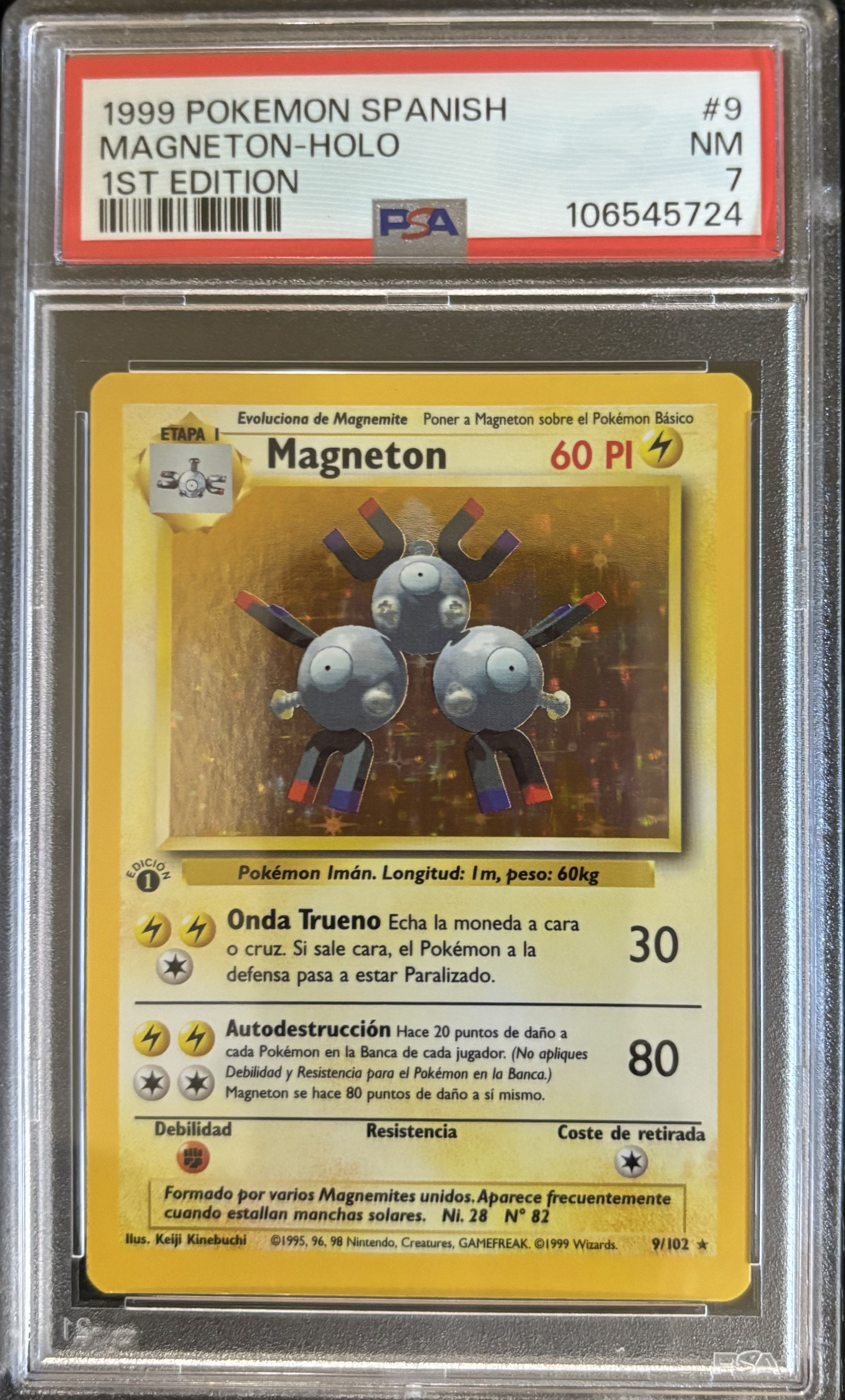 Carta Pokémon Magneton Holo 1ª Edición 1999