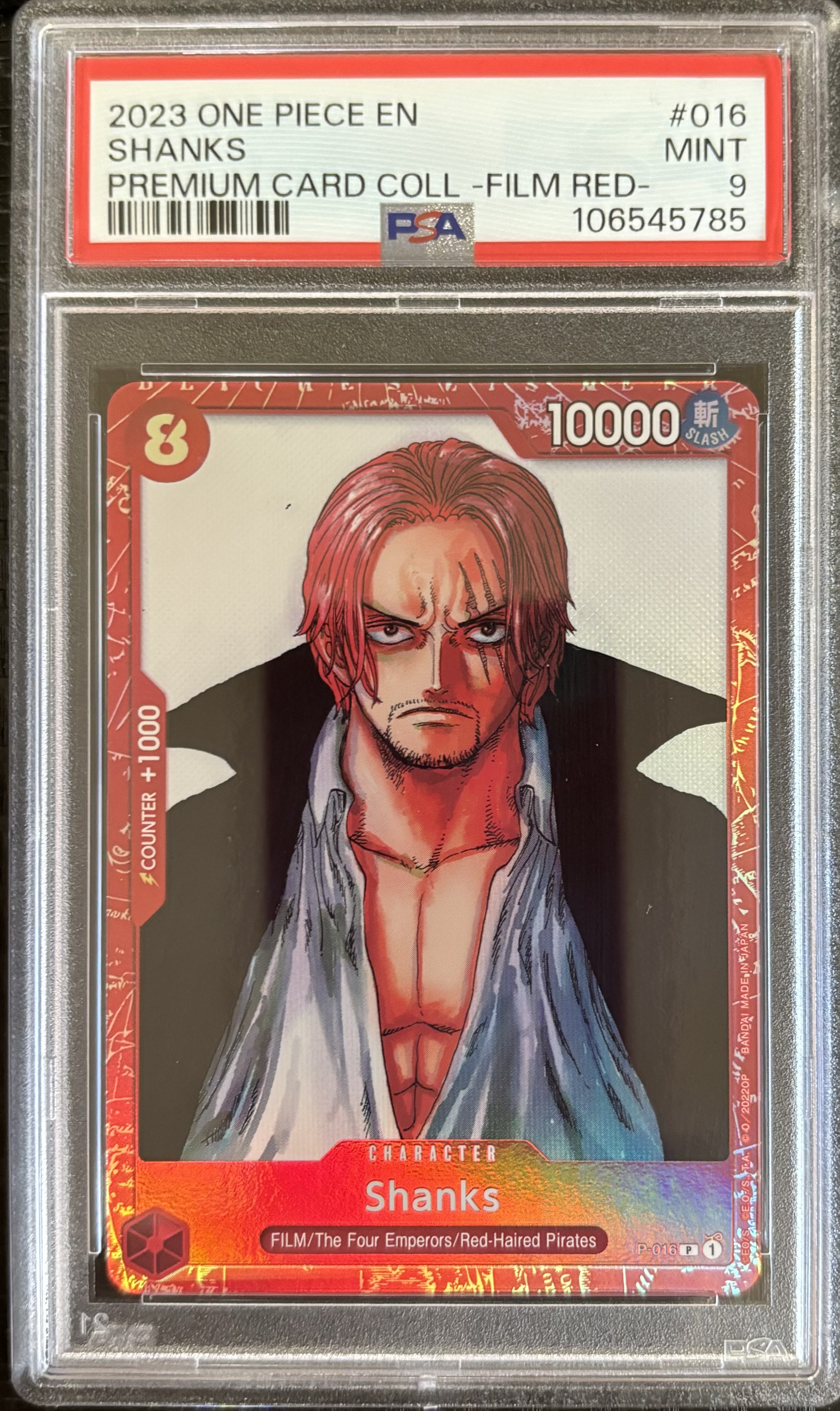 Carta coleccionable Shanks One Piece