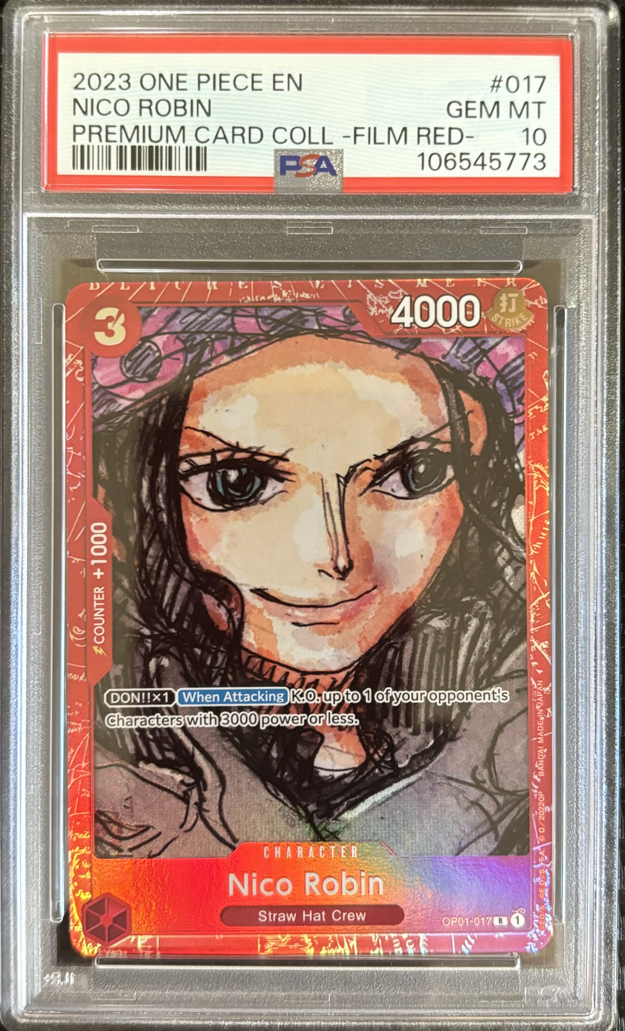 Carta Nico Robin 2023 One Piece PSA 10