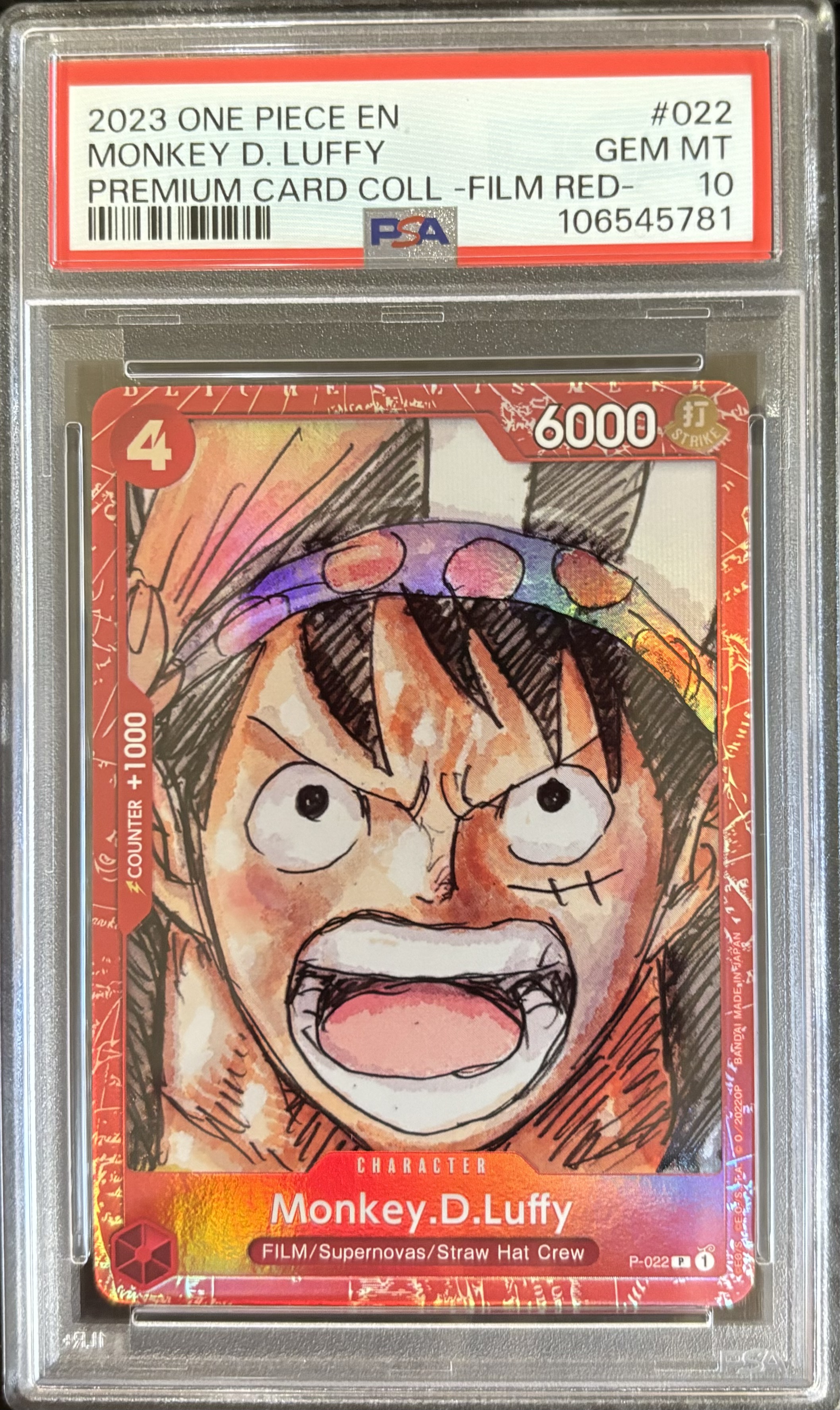 Carta Premium Monkey D. Luffy PSA 10