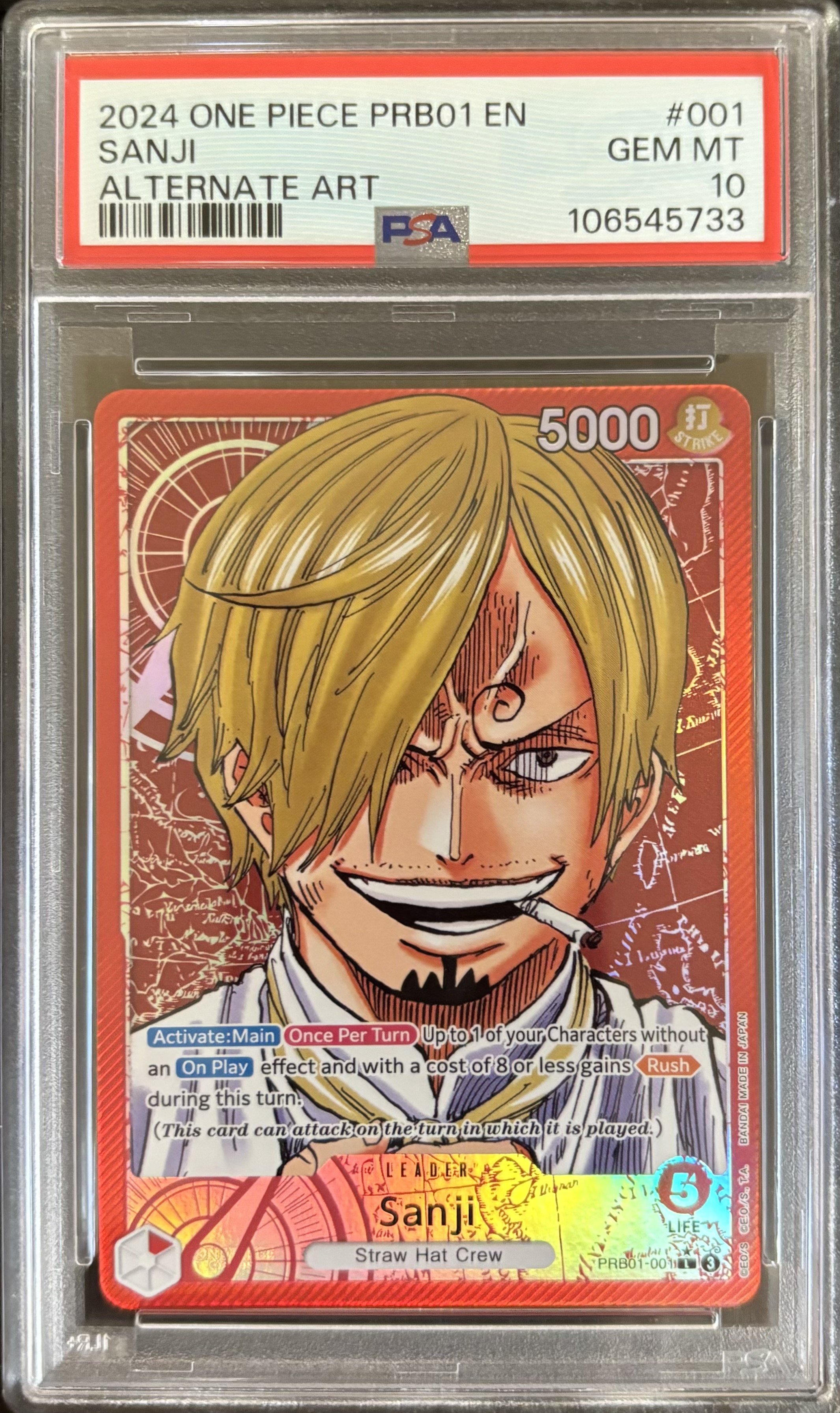 Carta Sanji 2024 One Piece PRB01 Alternativa