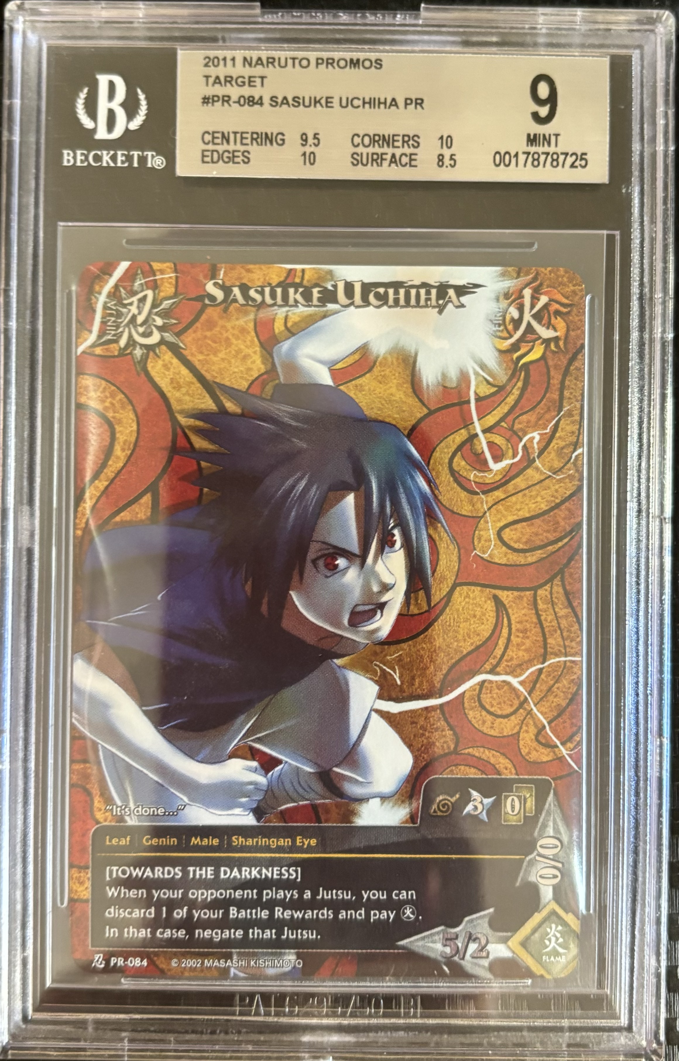 Carta promocional Sasuke Uchiha 2011 Naruto