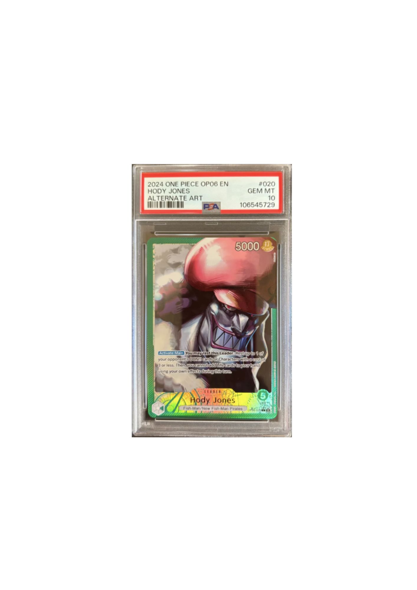 Carta Hody Jones One Piece OP06 EN PSA 10
