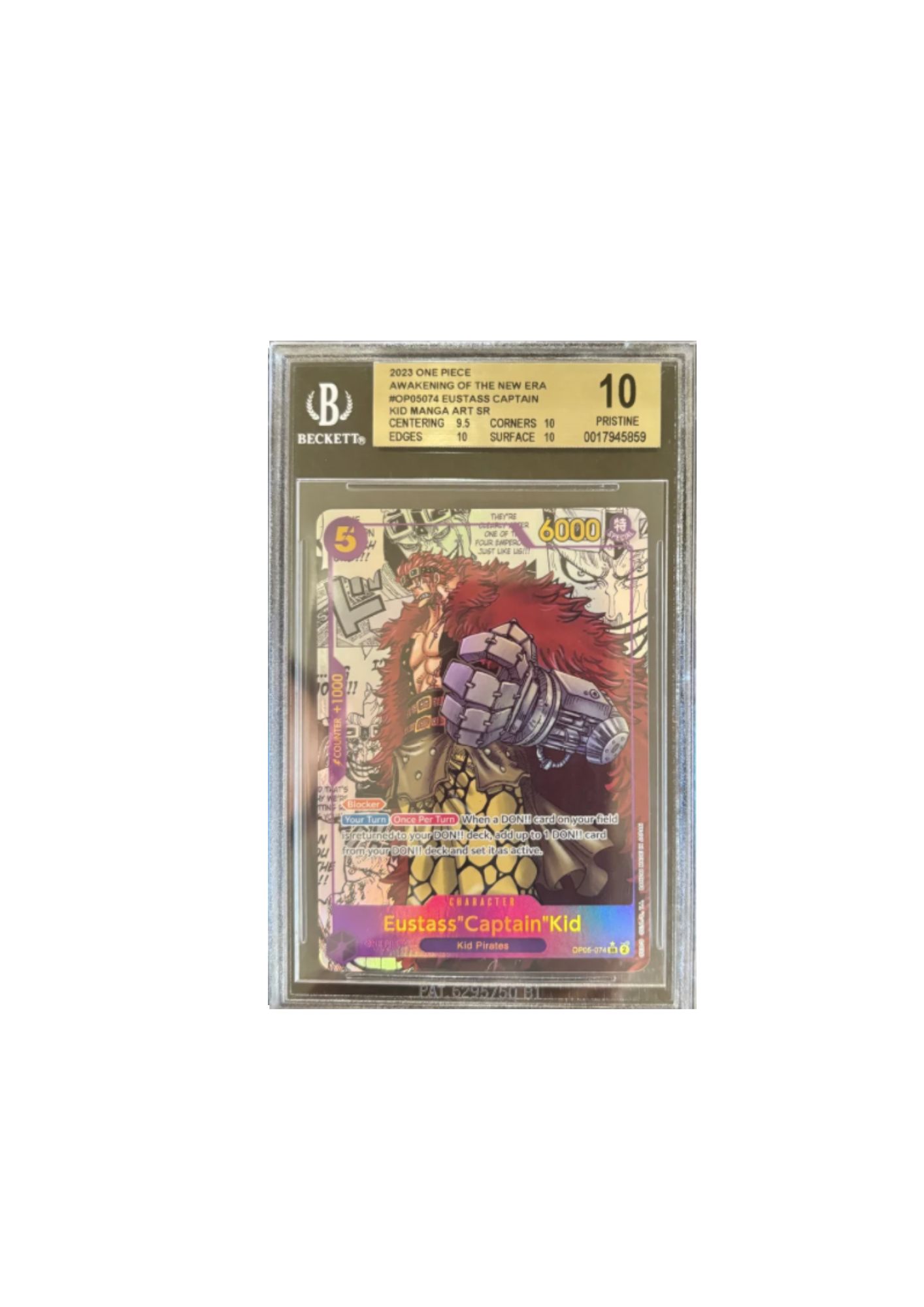 Eustass 'Captain' Kid - Carta Manga ONE PIECE (BGS 10 Pristine)