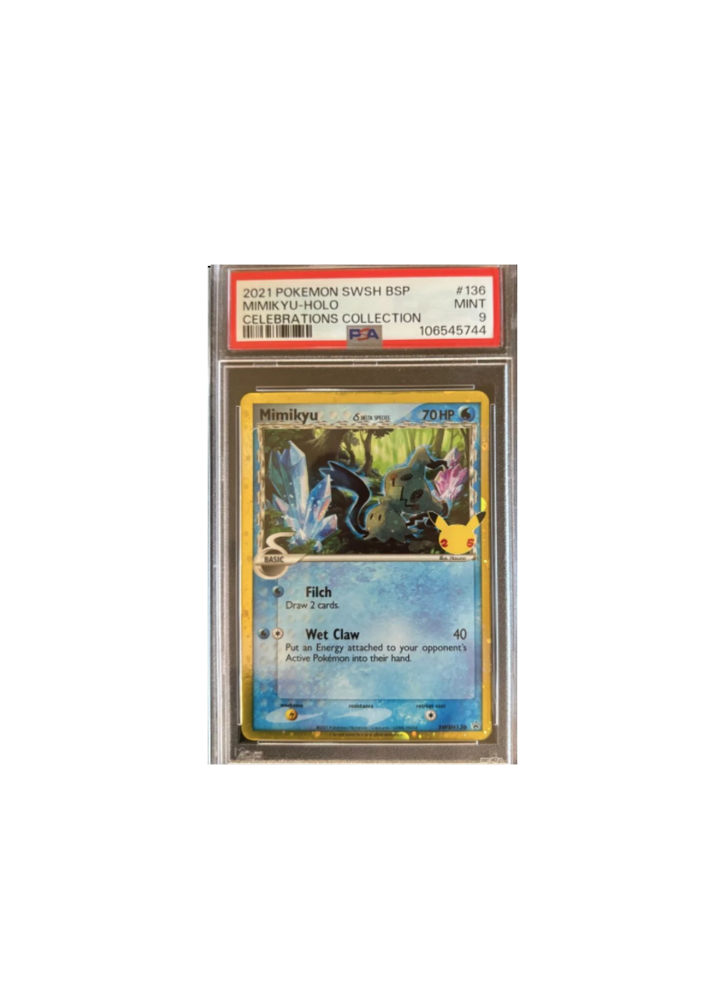Carta Pokémon Mimikyu-Holo Celebrations 2021 PSA 9
