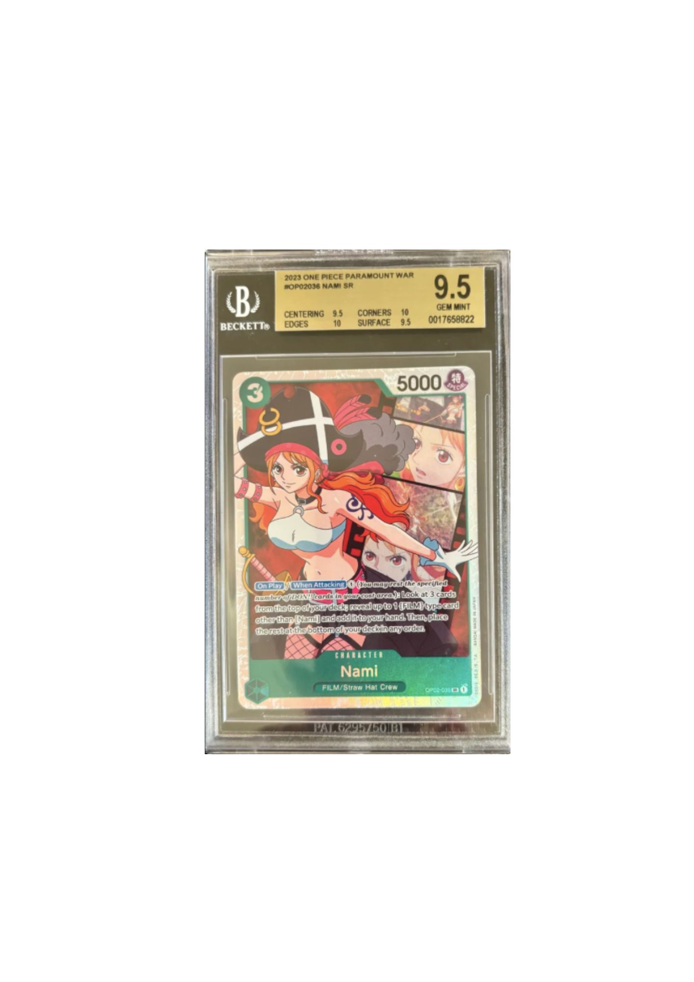 Carta coleccionable Nami SR One Piece Paramount War 2023