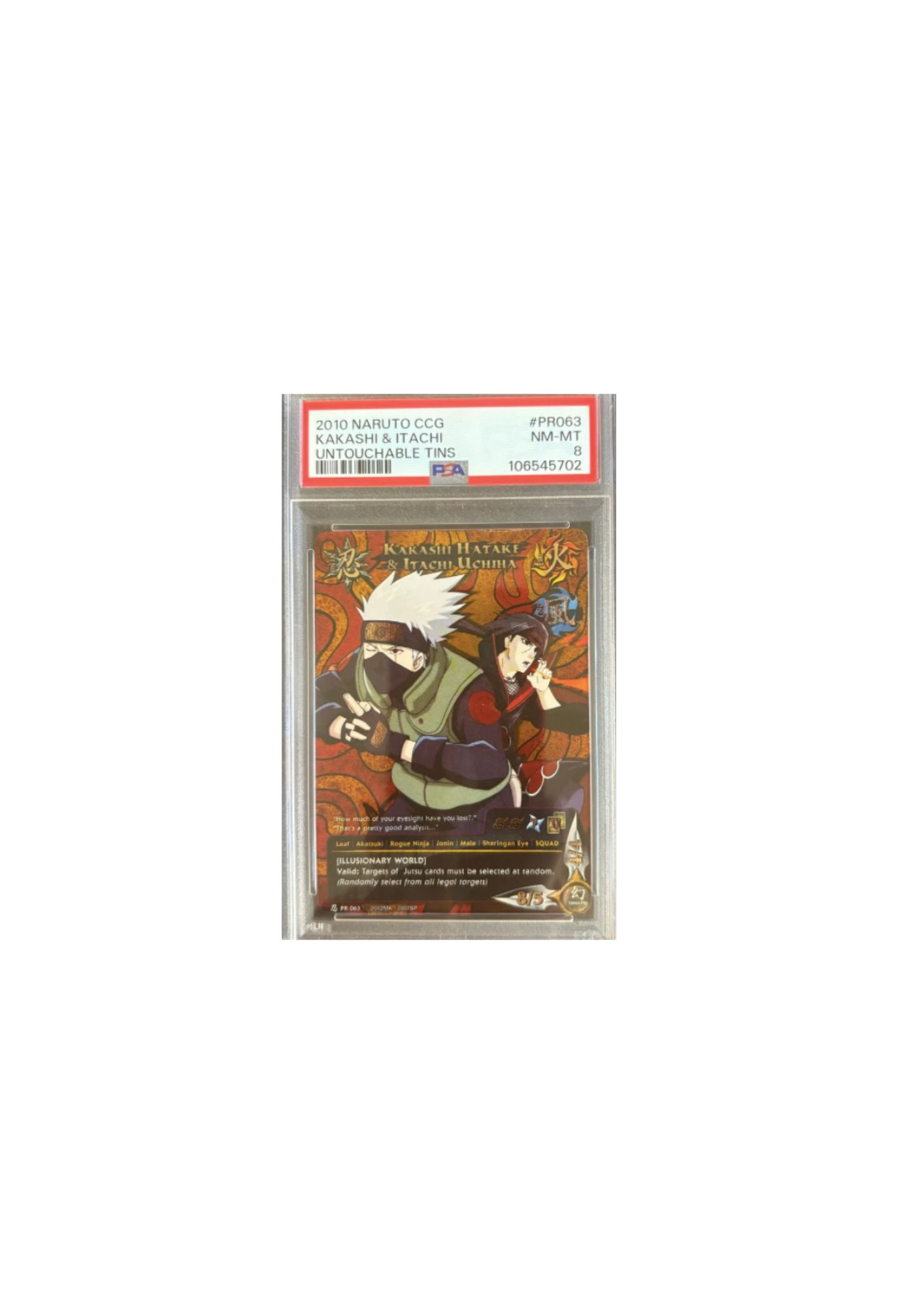 Carta Naruto CCG Kakashi & Itachi PSA 8