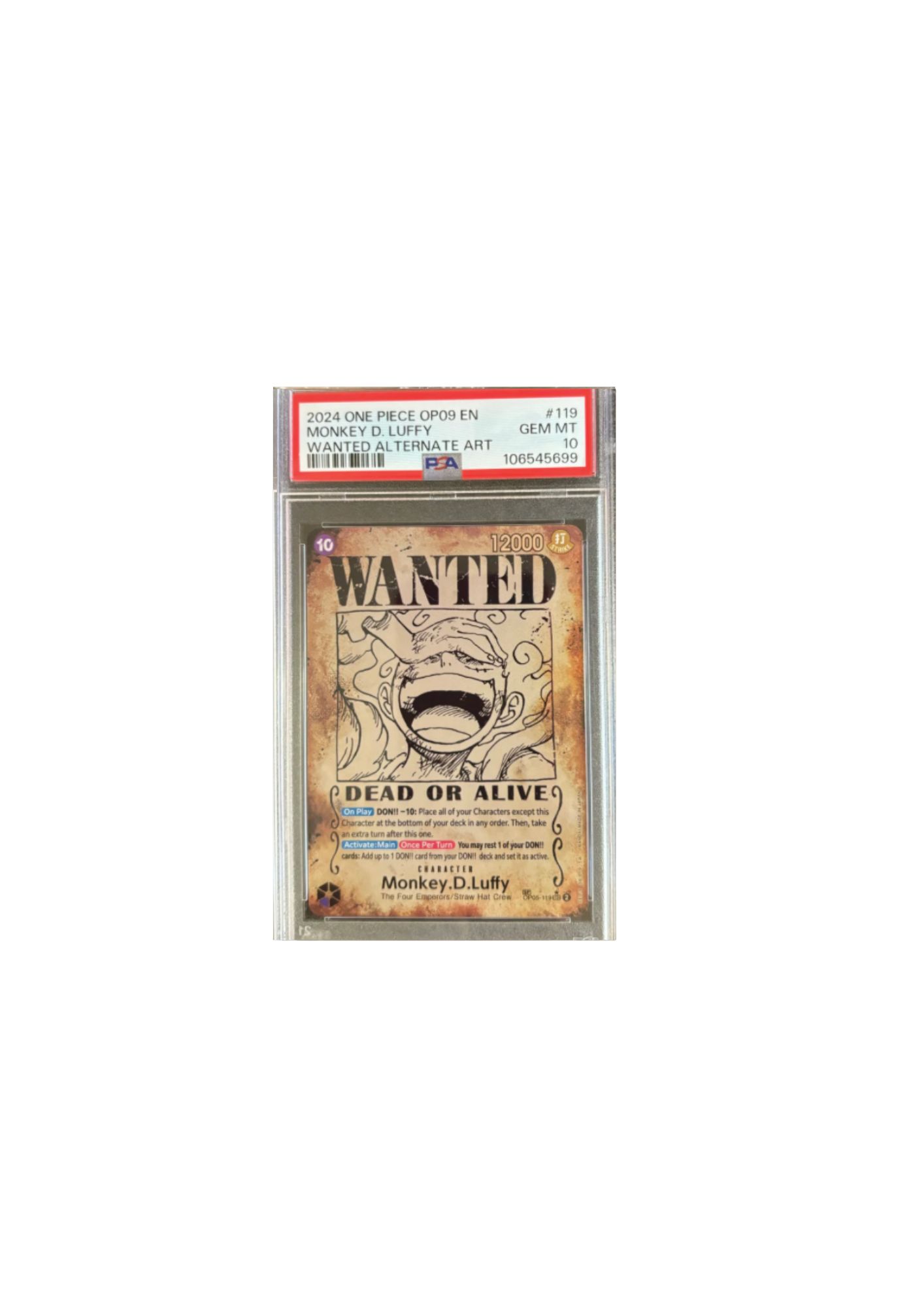 Carta Monkey D. Luffy Wanted OP09 EN