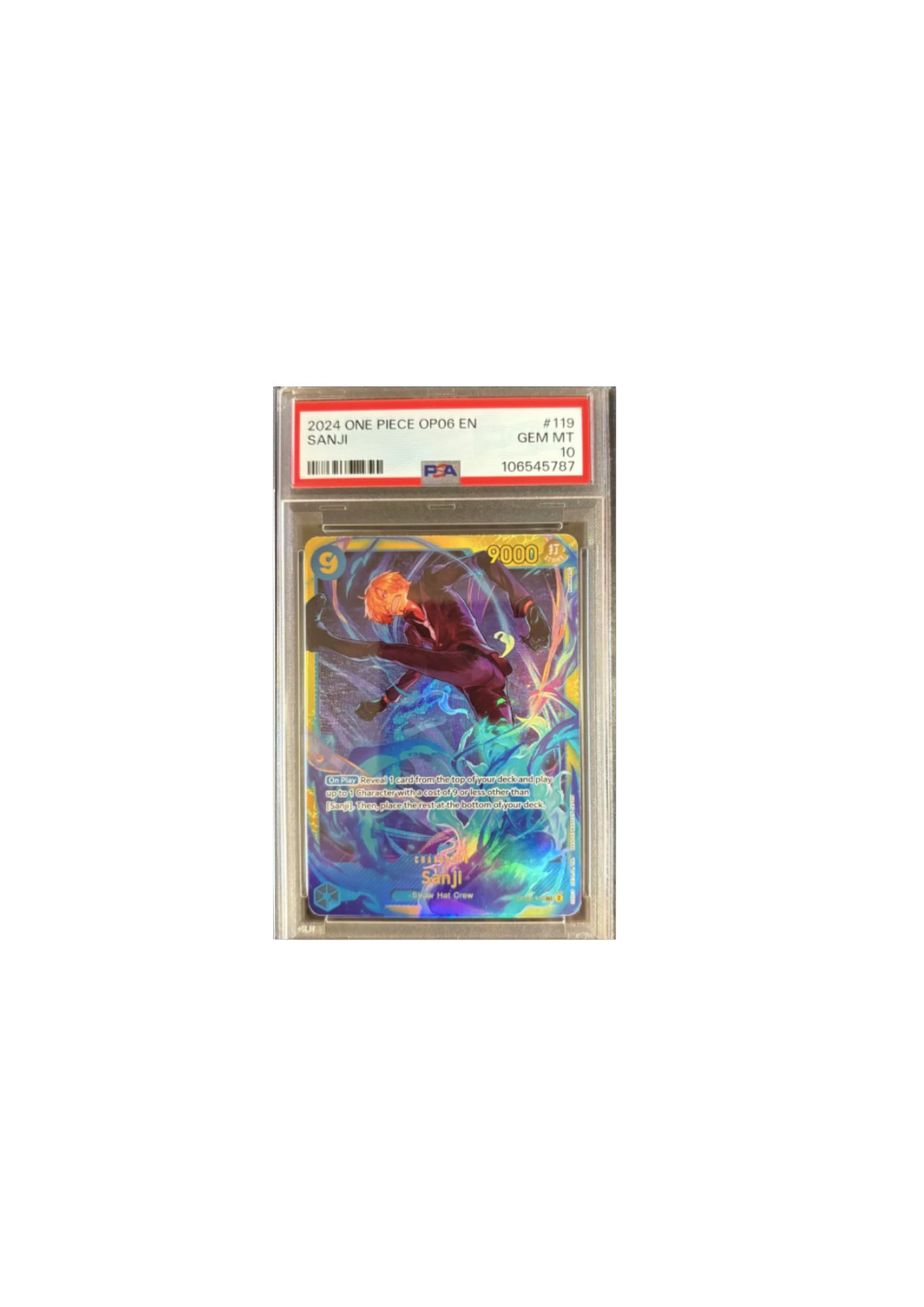 Carta Sanji 2024 ONE PIECE OPO6 EN #119 PSA 10