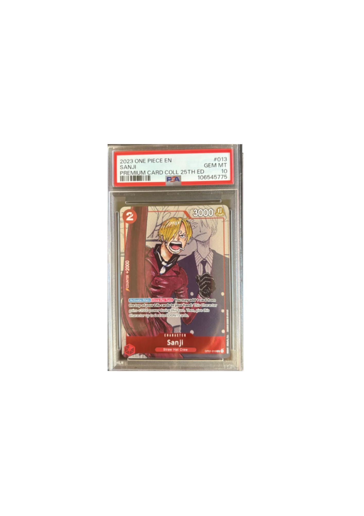 Carta Sanji One Piece 2023 PSA 10