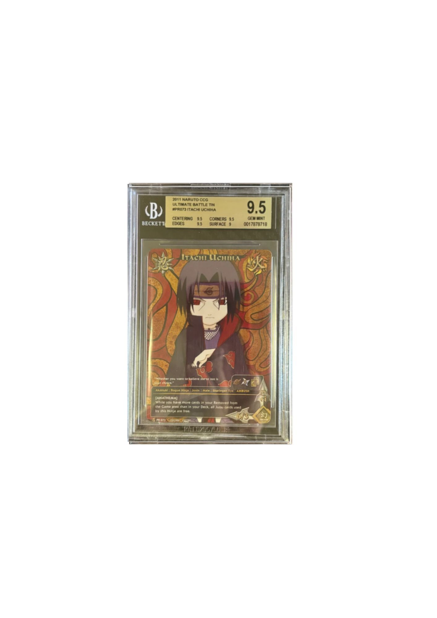 Carta coleccionable Itachi Uchiha