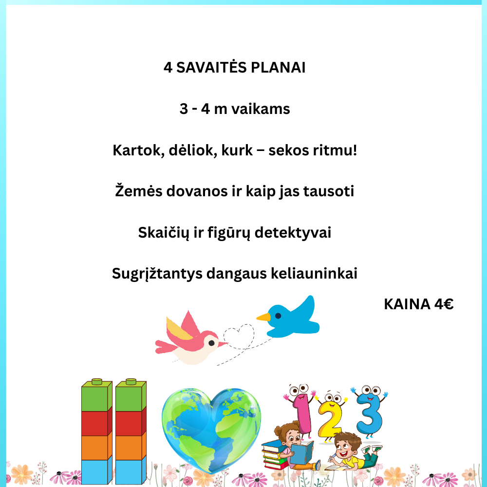 4 savaitinių planų rinkinys -- 4 savaitėms