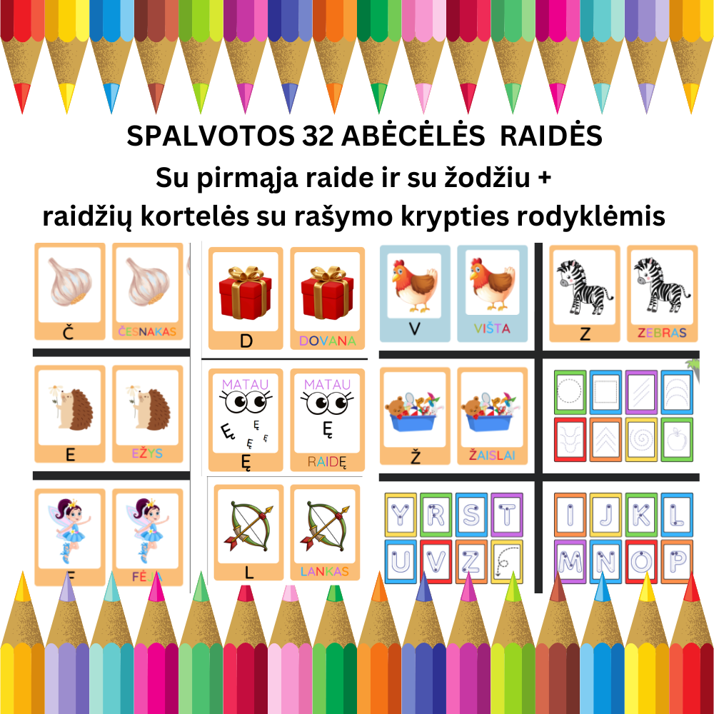 32 Abėcėlės raidės
