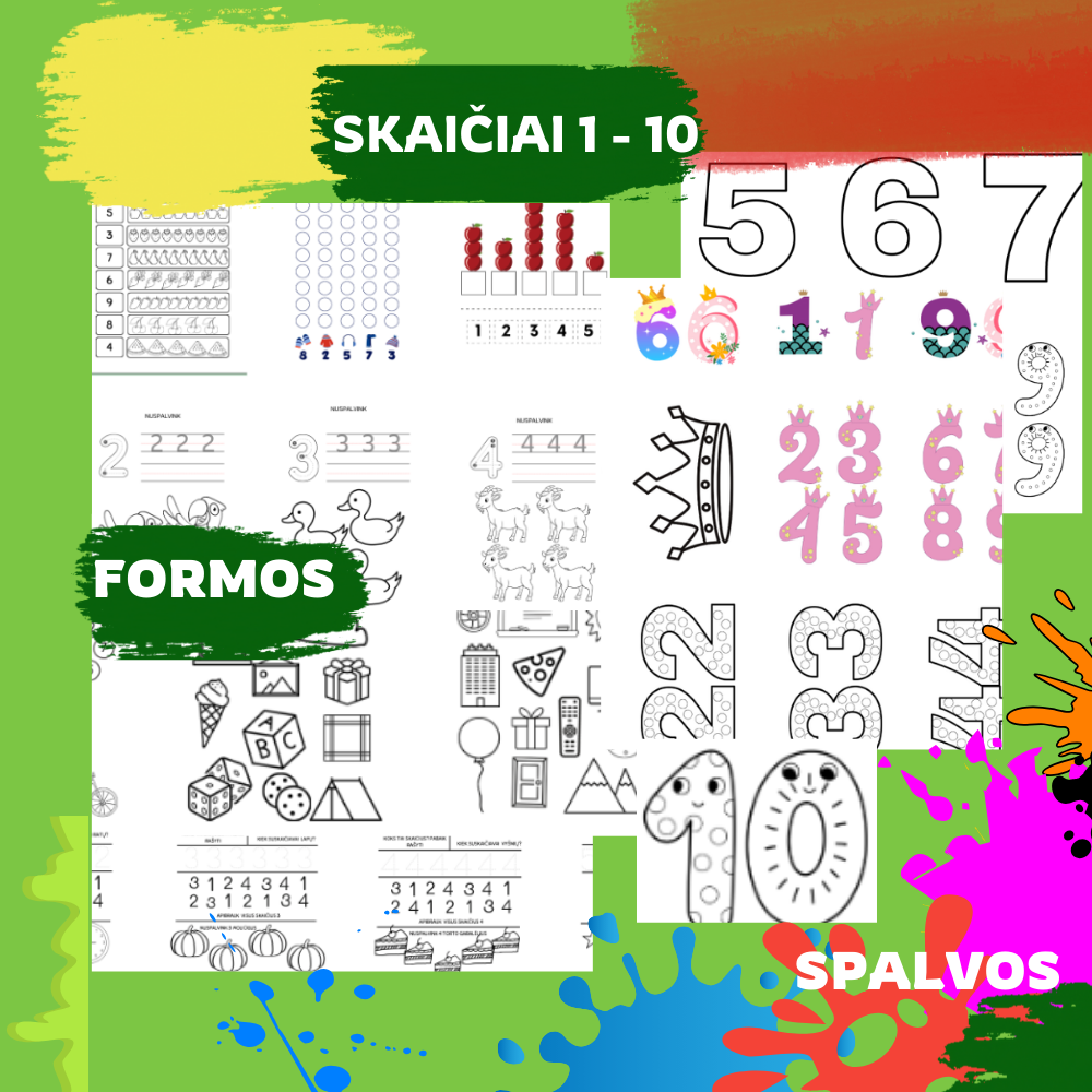 Matematika 1 - 10, formos, spalvos