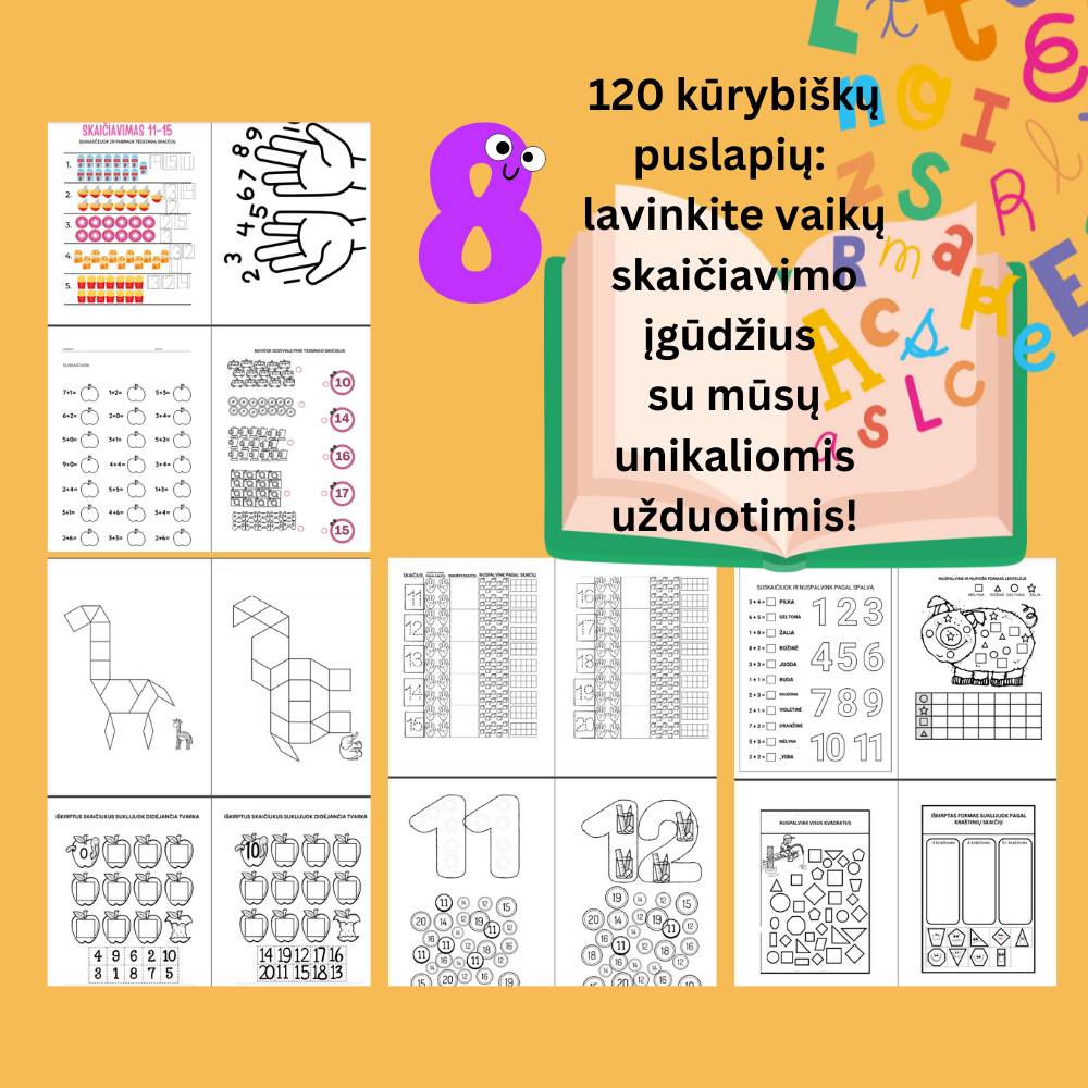 Matematikos užduotys 11 - 20 ribose