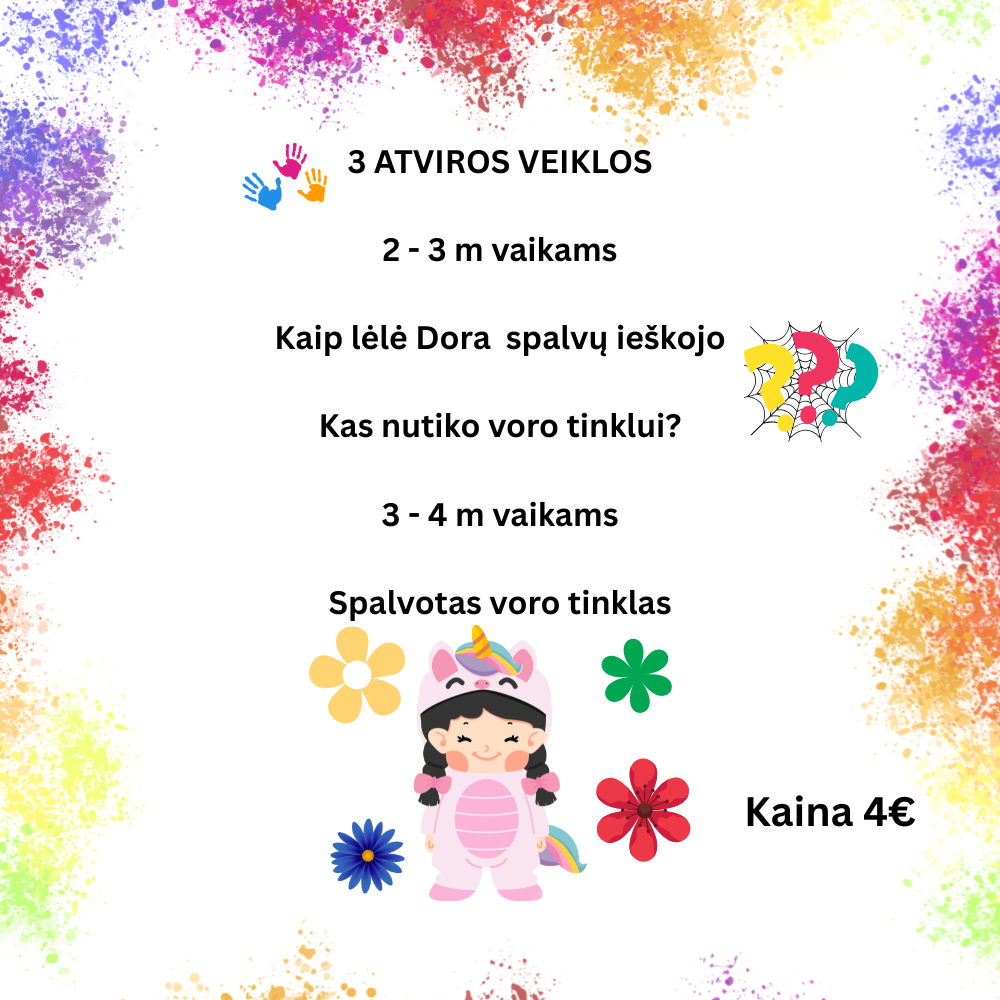 3 atviros veiklos SPALVŲ tema
