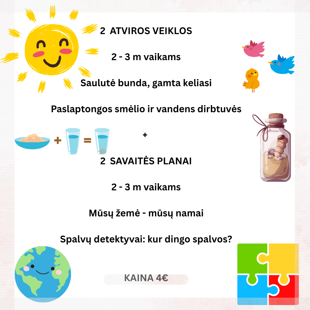 Kūrybingos ir lengvai įgyvendinamos temos mažiausiems