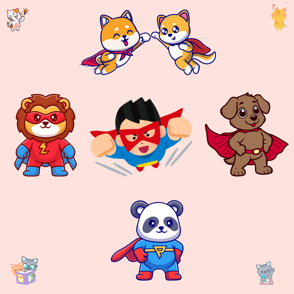 SUPER HEROJŲ su apsiaustu spalvinimo rinkinys